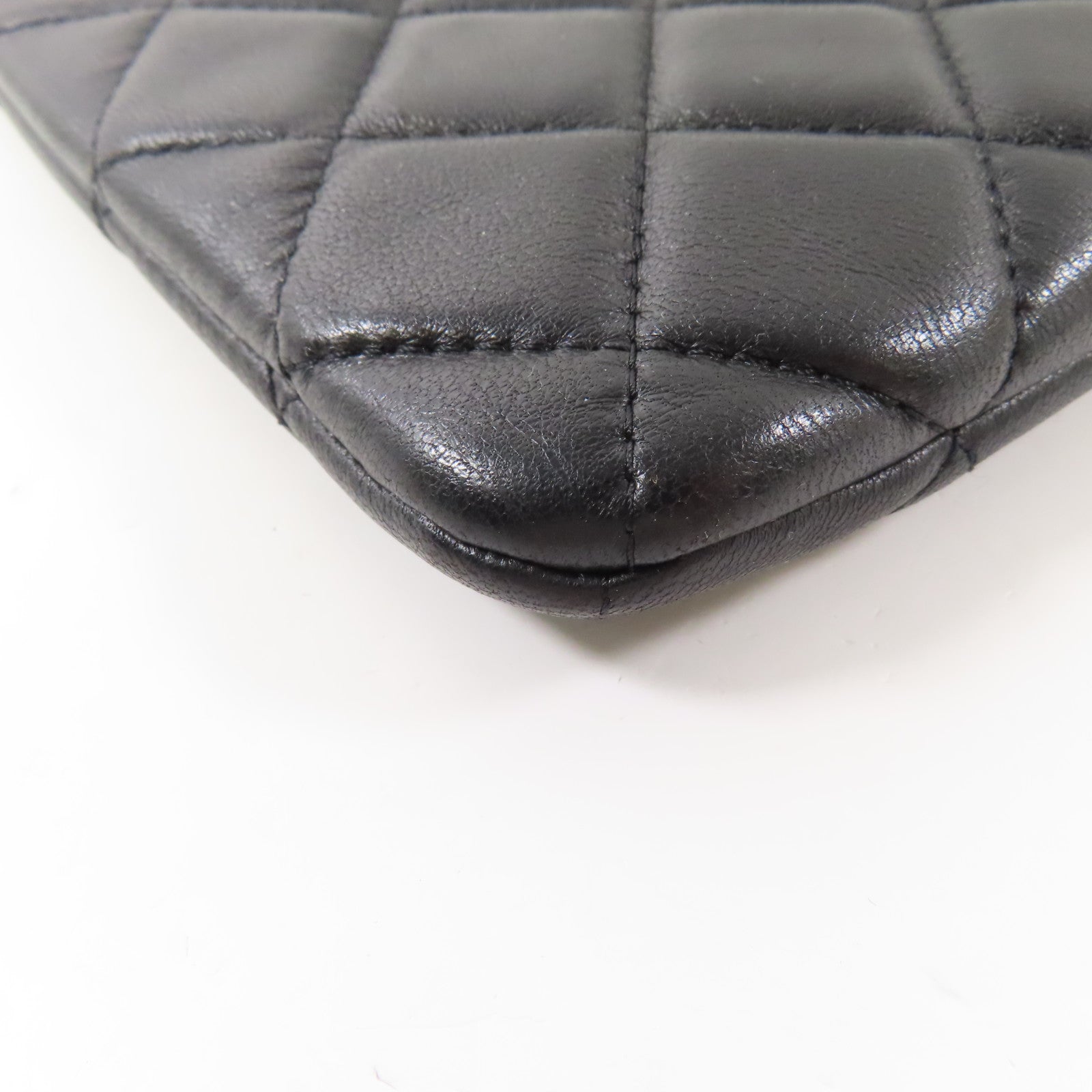 CHANEL 羊皮皮革Clutch銀扣手拿包