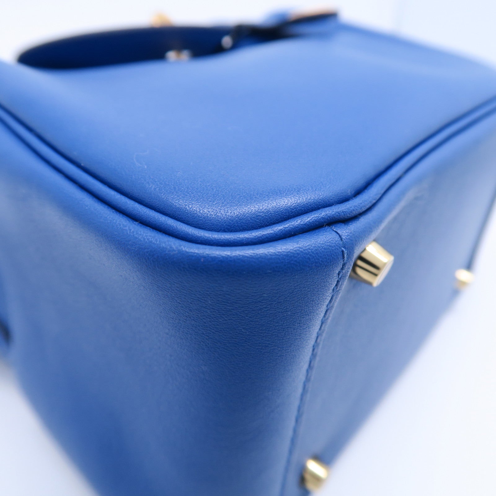 HERMES 【激減優惠】Veau Swift皮革Mini Lindy金扣肩背袋藍色