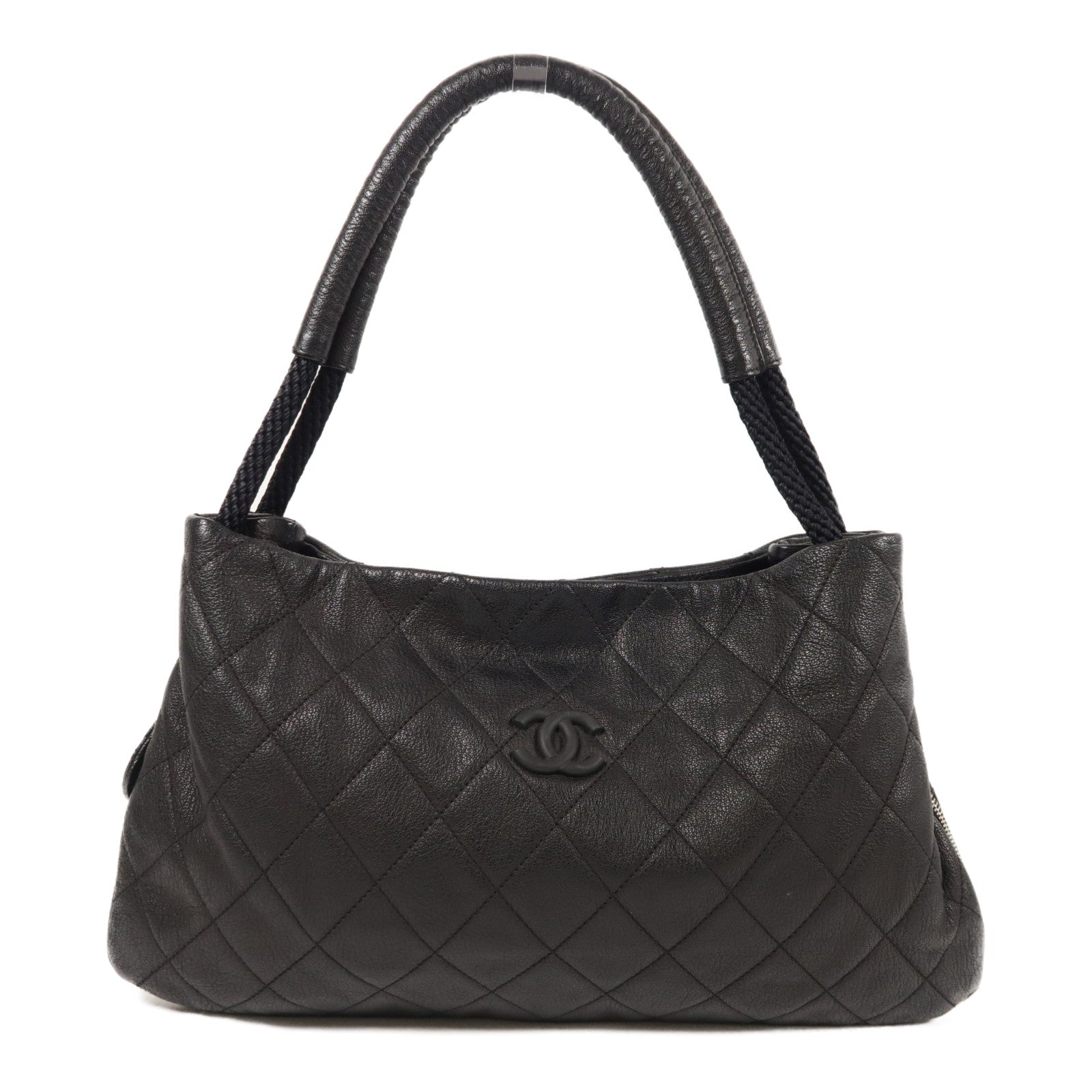 CHANEL 牛皮皮革Shoulder Bag銀扣肩背袋