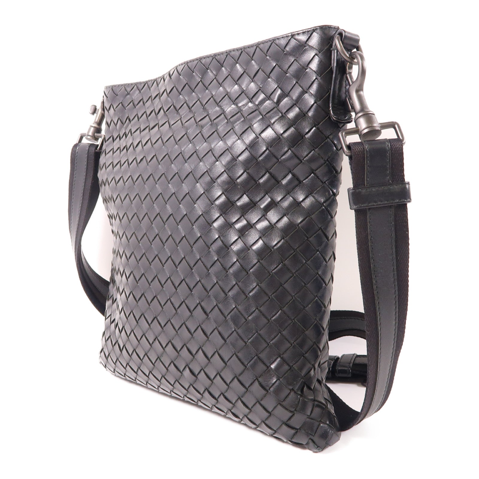 BOTTEGA VENETA 織紋皮革Shoulder Bag肩背袋黑色