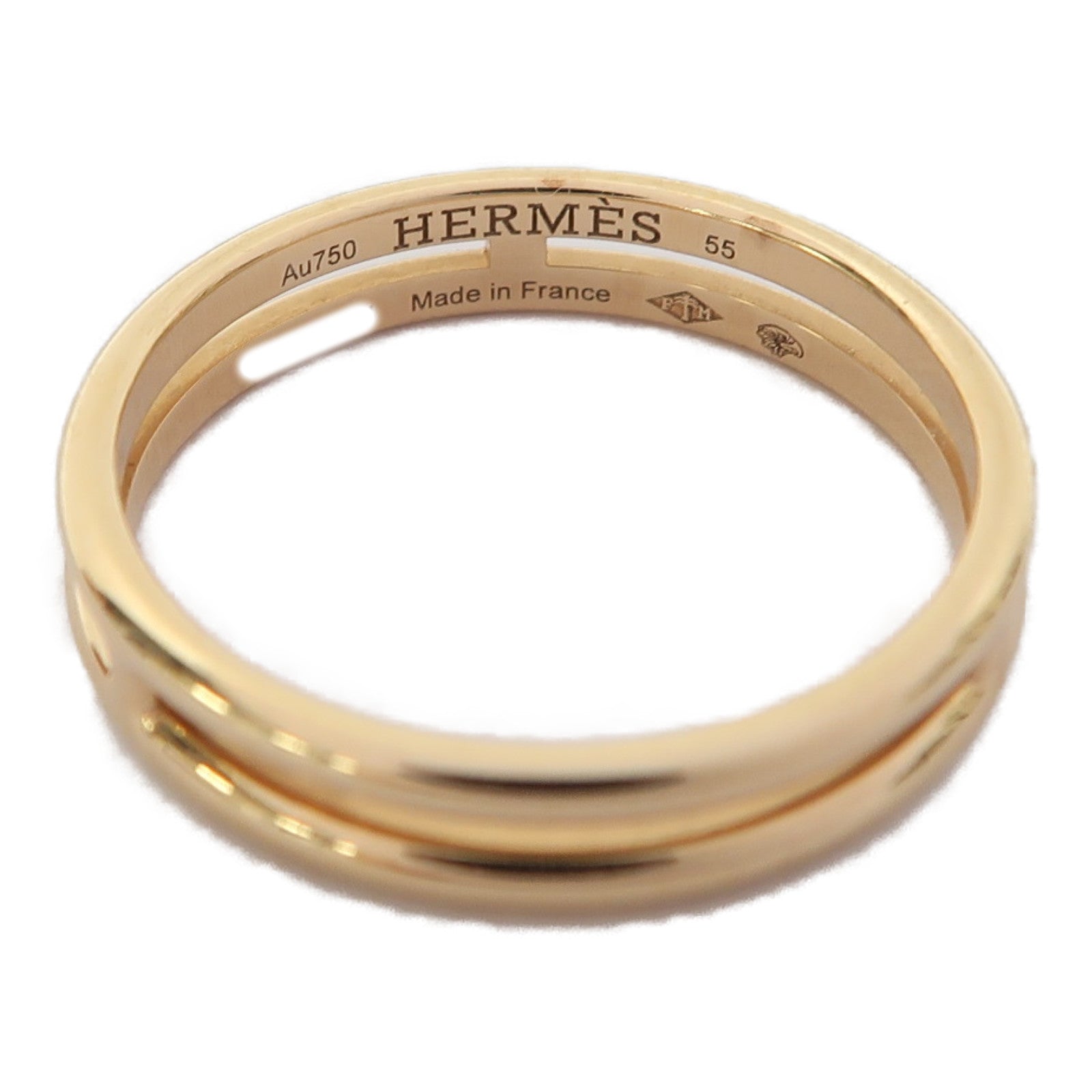 HERMES 18K玫瑰金Ariane Wedding Band戒指US#7.25