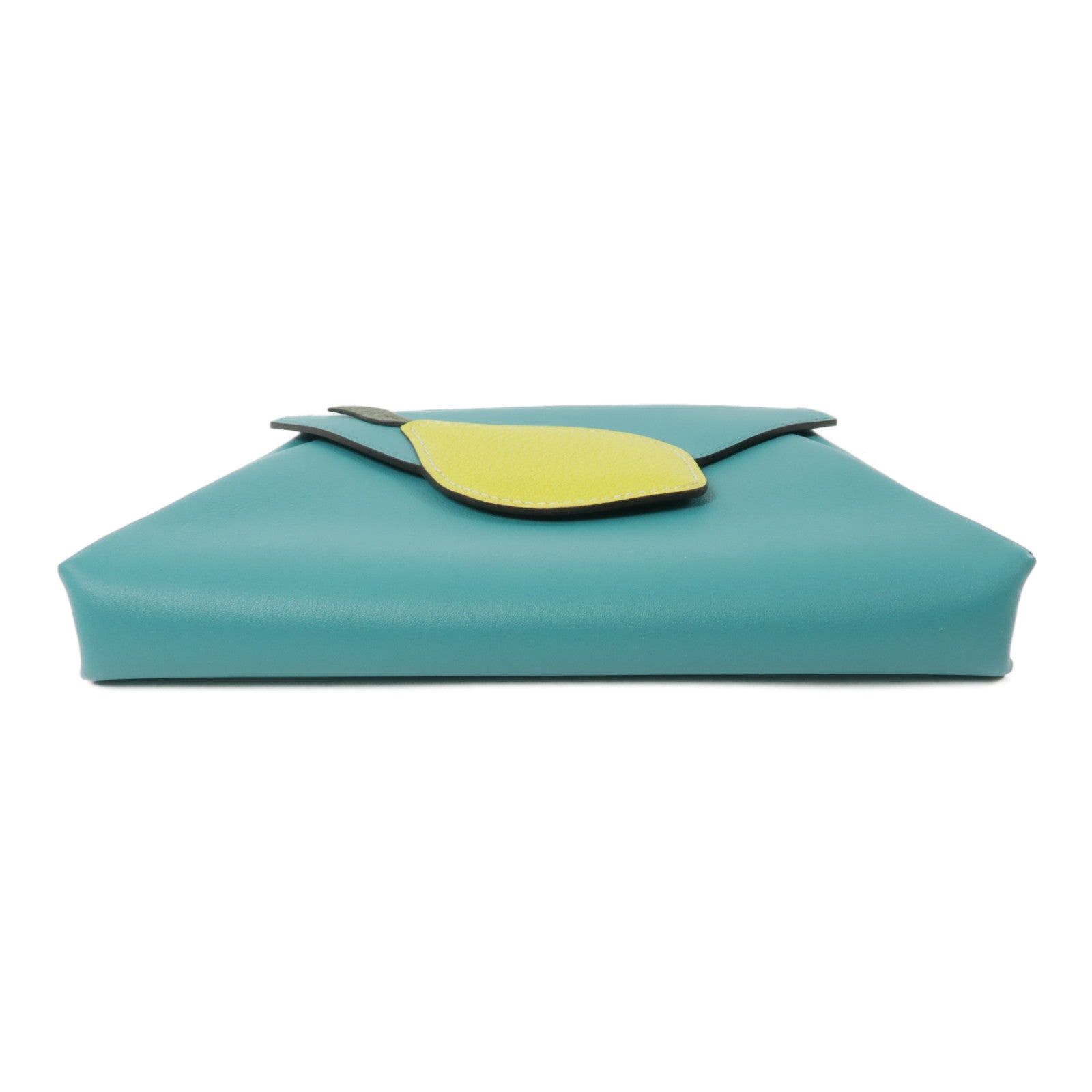 HERMES PHW Tutti Frutti Wallet Pouch Veau Swift Leather Green Yellow