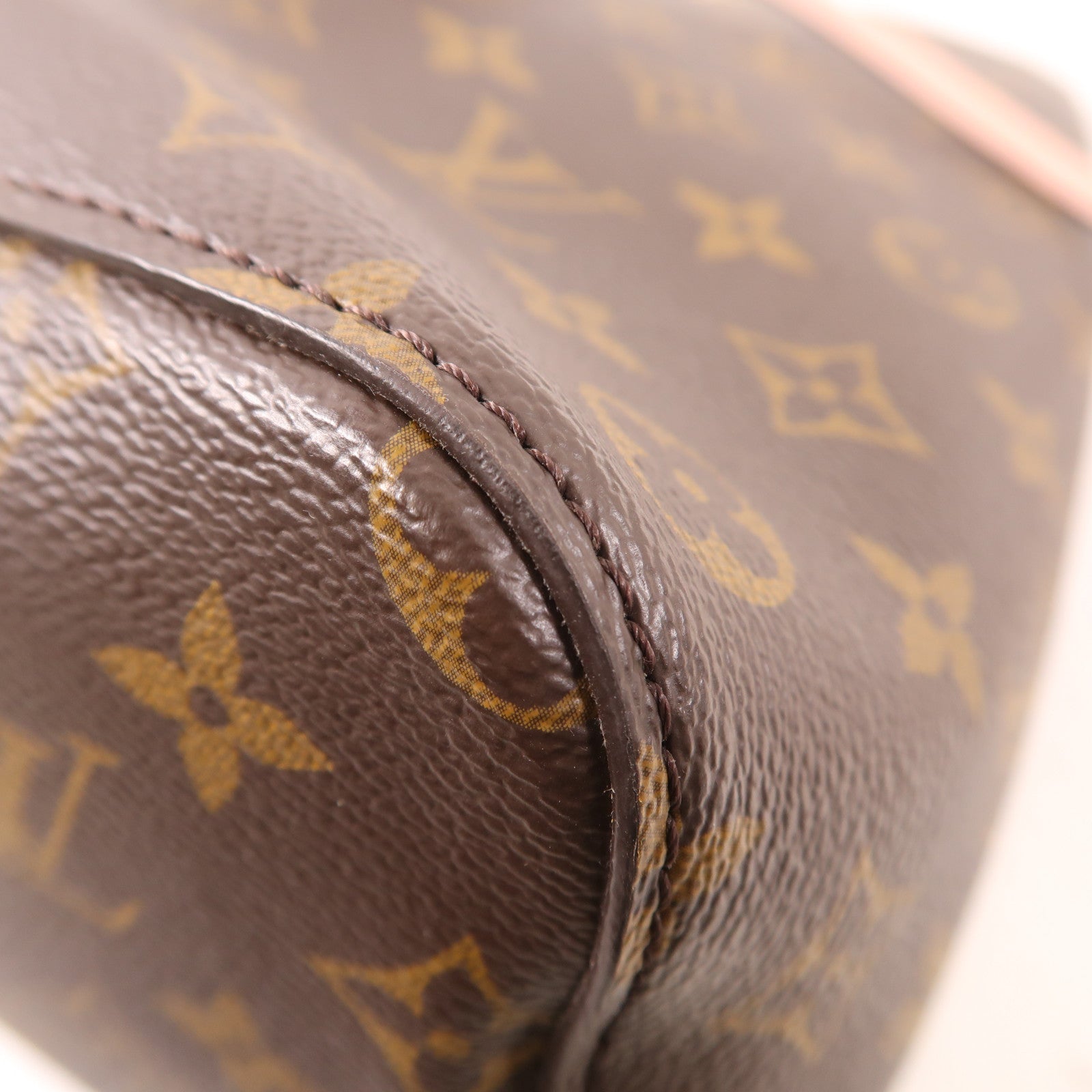 LOUIS VUITTON Monogram NeoNoe MM金扣肩背袋棕色/粉紅色