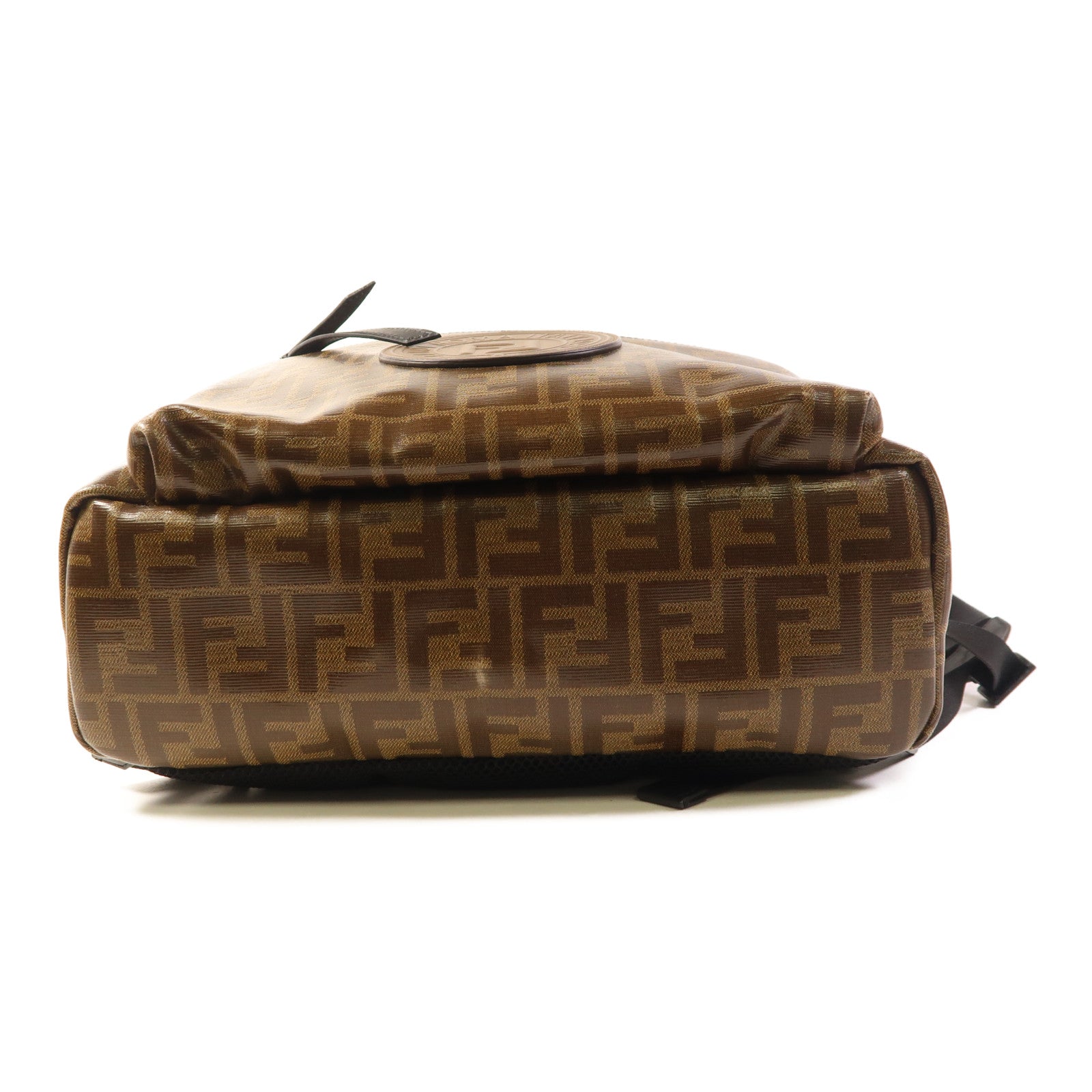 FENDI 塗層帆布Backpack銀扣背包