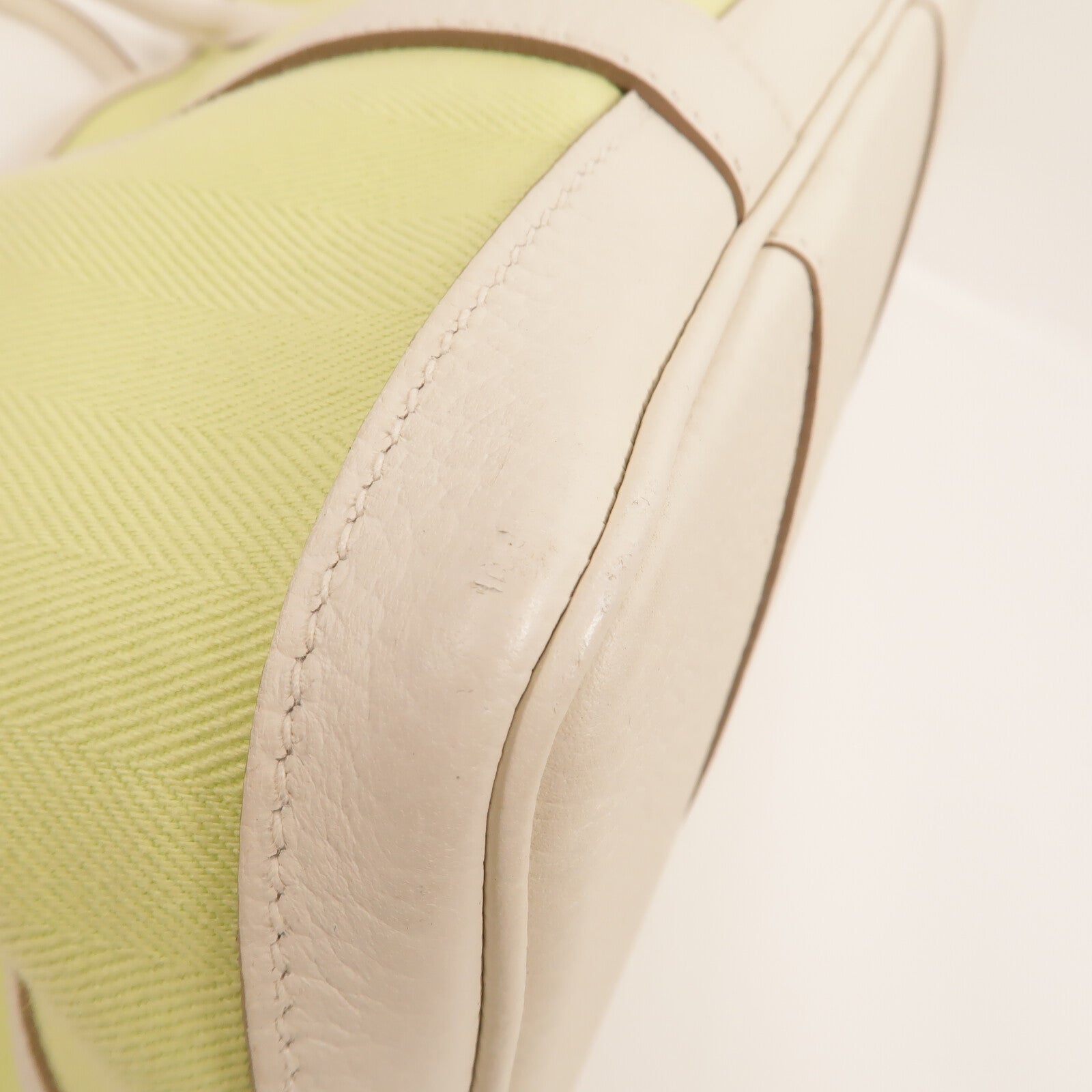 HERMES 帆布Garden Party TPM手挽袋Lime/White