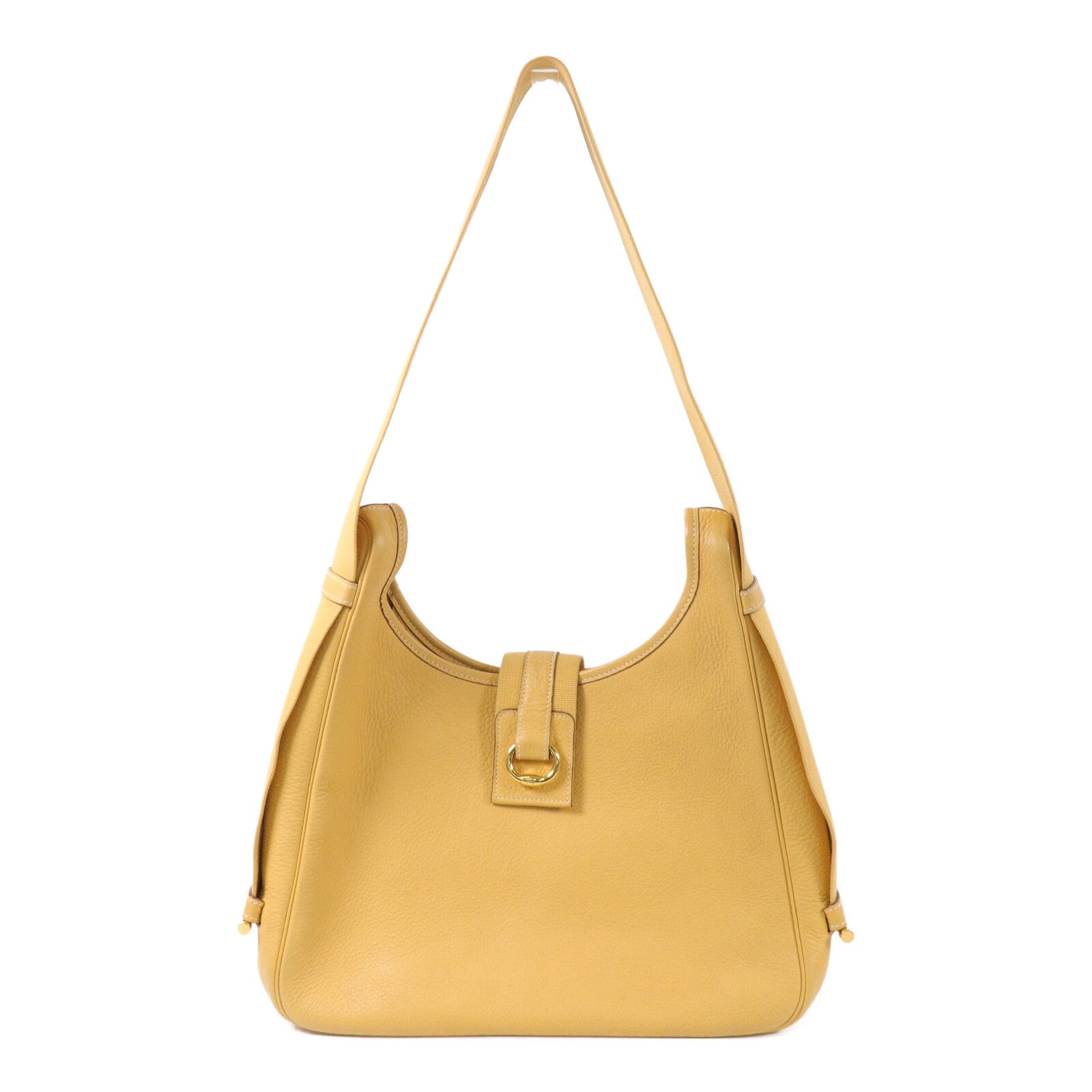 HERMES Clemence皮革Tsako肩背袋Jaune
