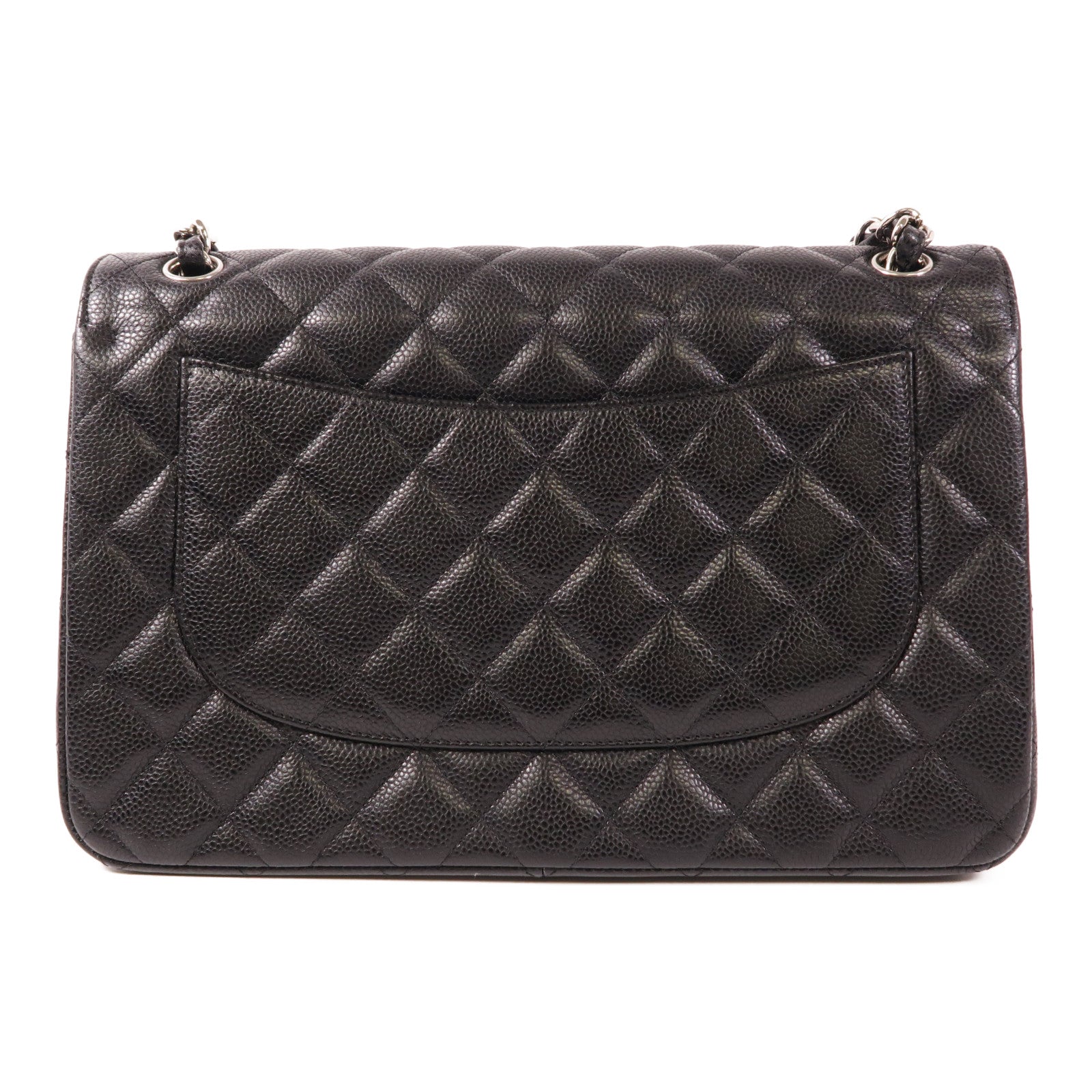 CHANEL CC SHW Large Classic Chain Shoulder Bag Calfskin Leather Black