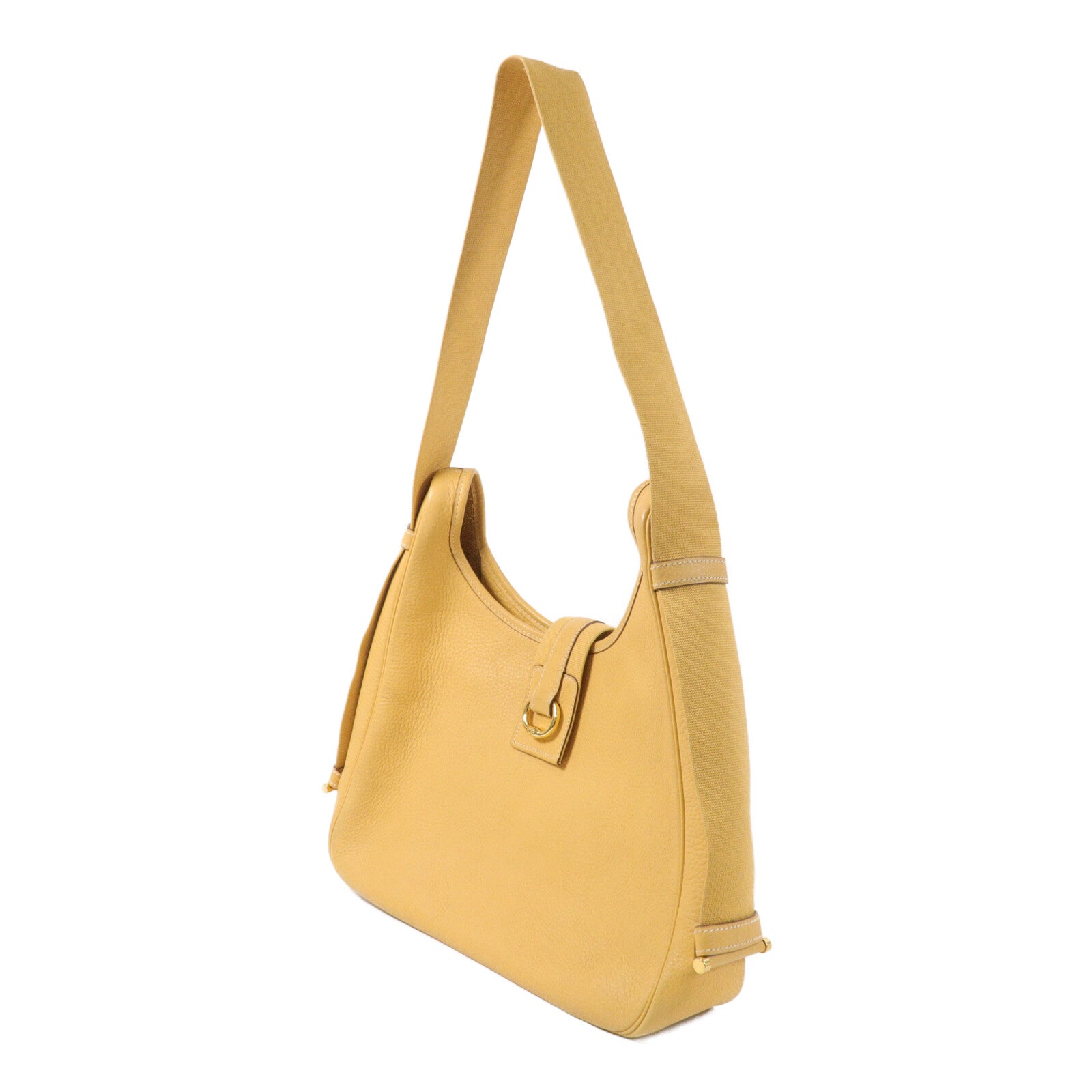 HERMES Clemence皮革Tsako肩背袋Jaune