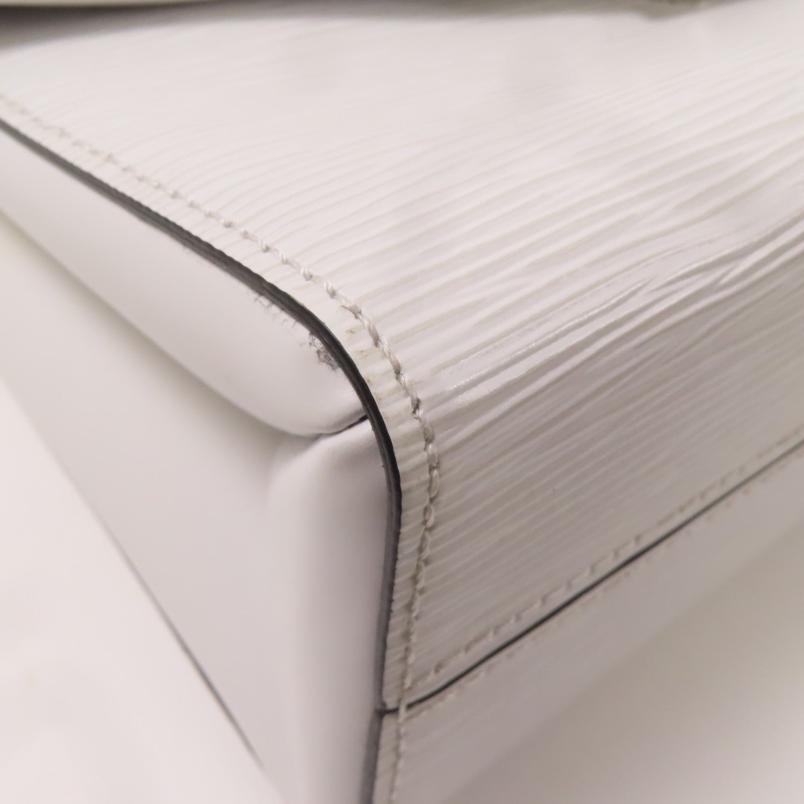 LOUIS VUITTON Epi Pochette Grenelle銀扣手挽肩背兩用袋白色