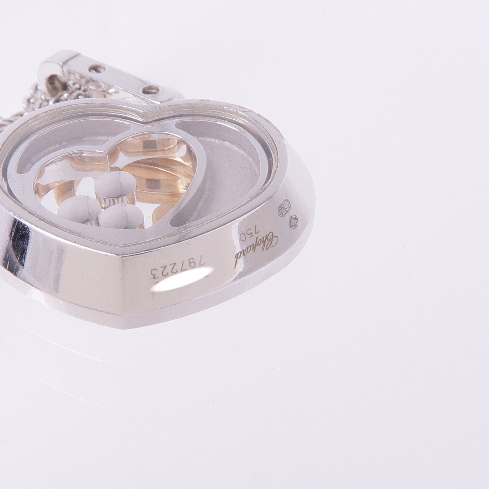 Chopard 18K玫瑰金/白金Happy Diamonds Necklace鑽石項鍊