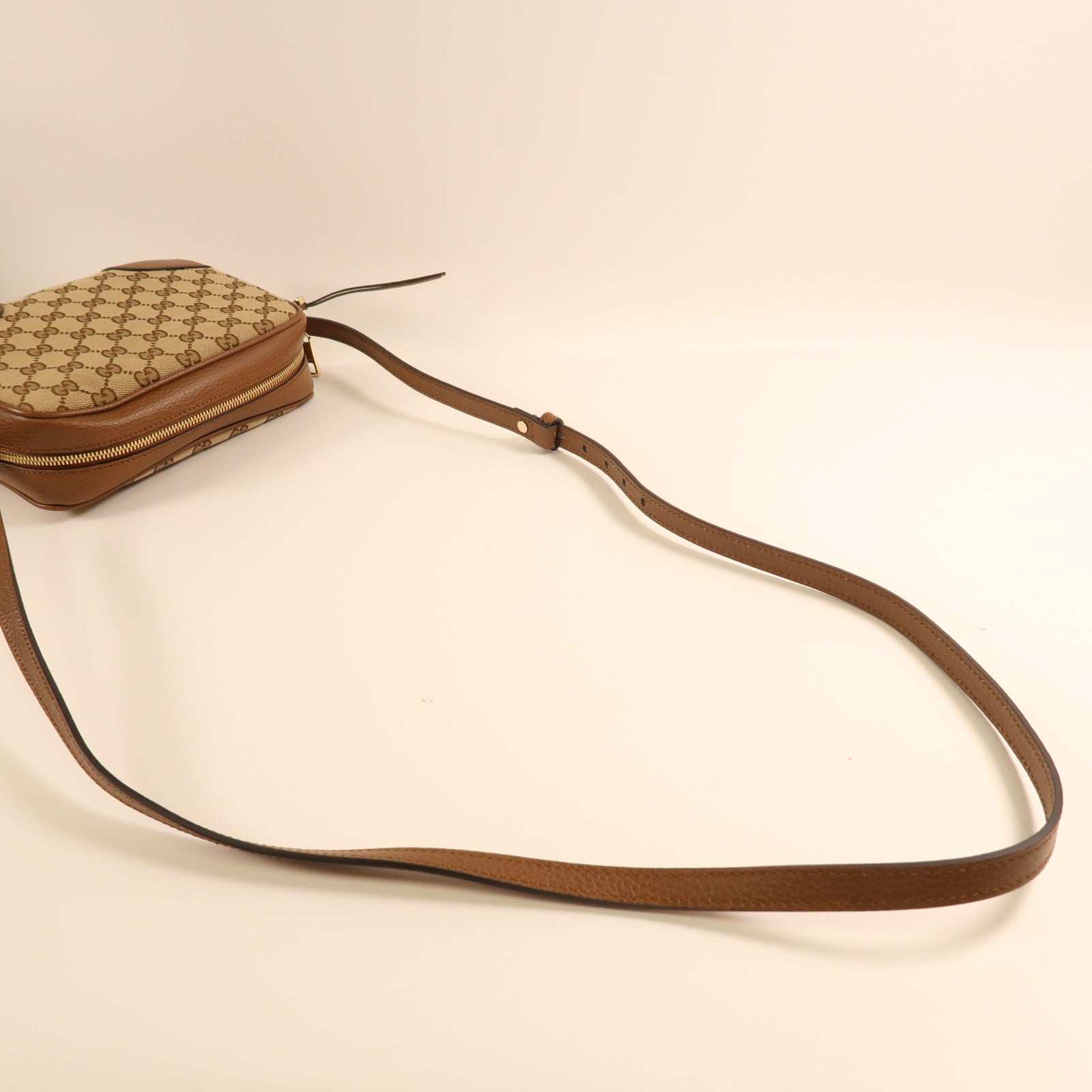 GUCCI GG GHW Shoulder Bag Canvas 449413 Brown