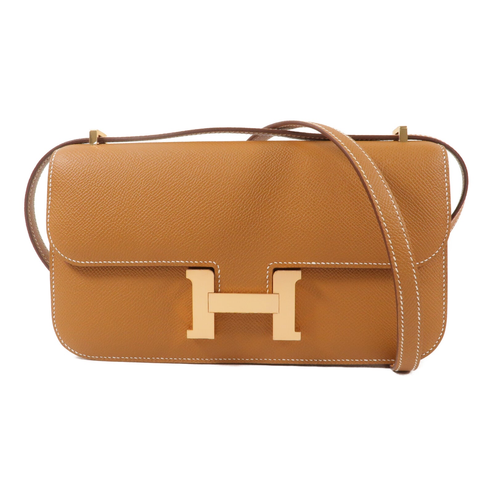 HERMES Epsom皮革Constance Elan肩背袋Gold
