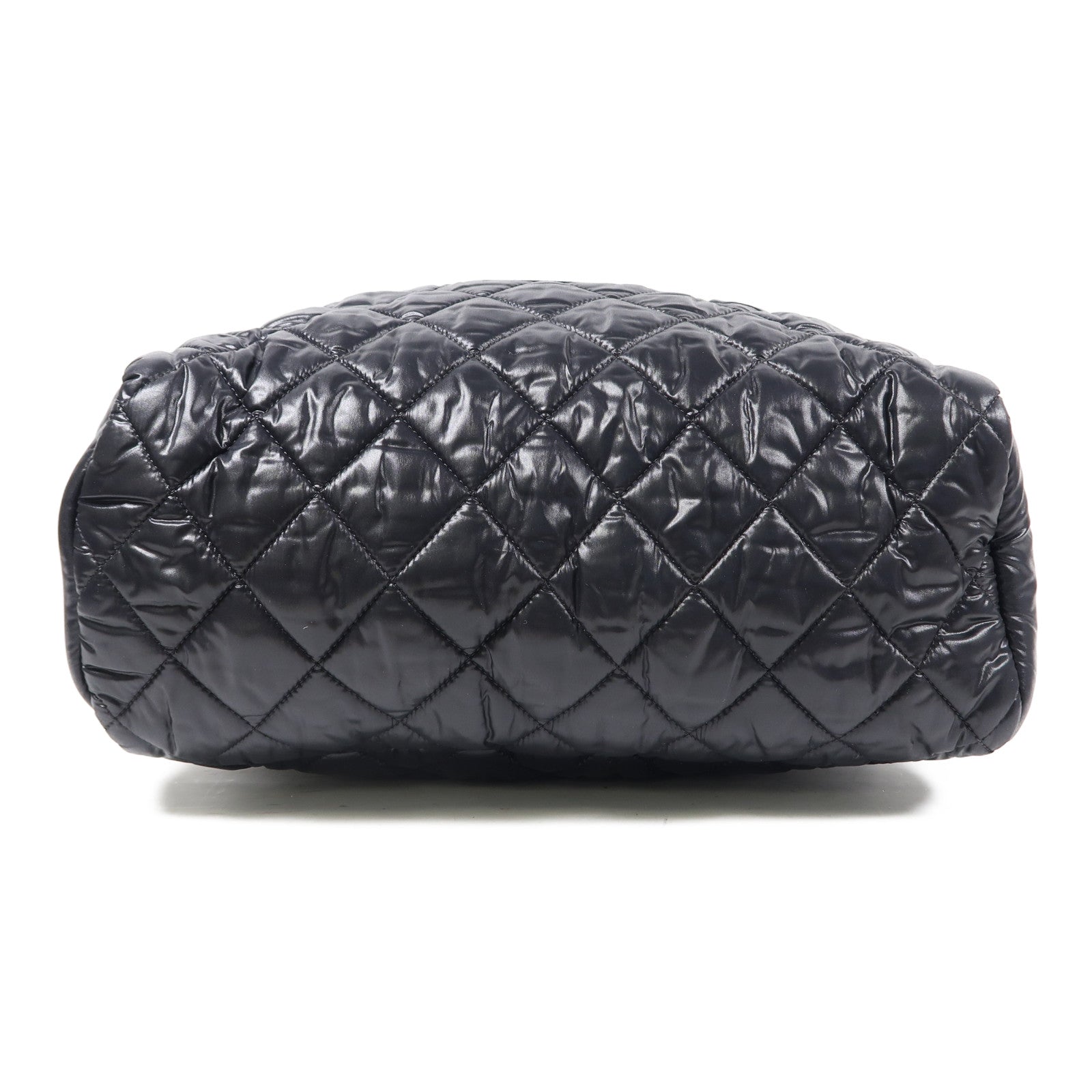 CHANEL 菱格尼龍Coco Cocoon Backpack銀扣背包黑色