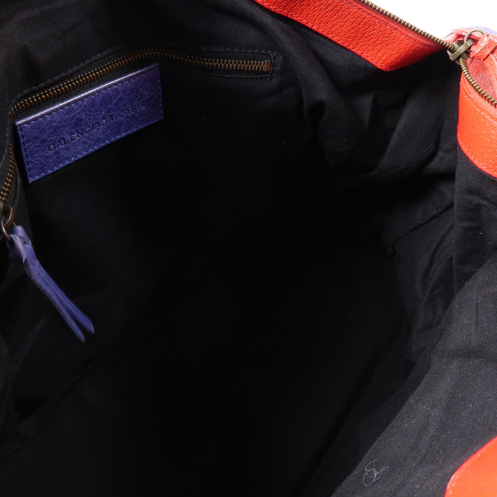 BALENCIAGA 羊皮皮革Work金扣手挽袋藍色