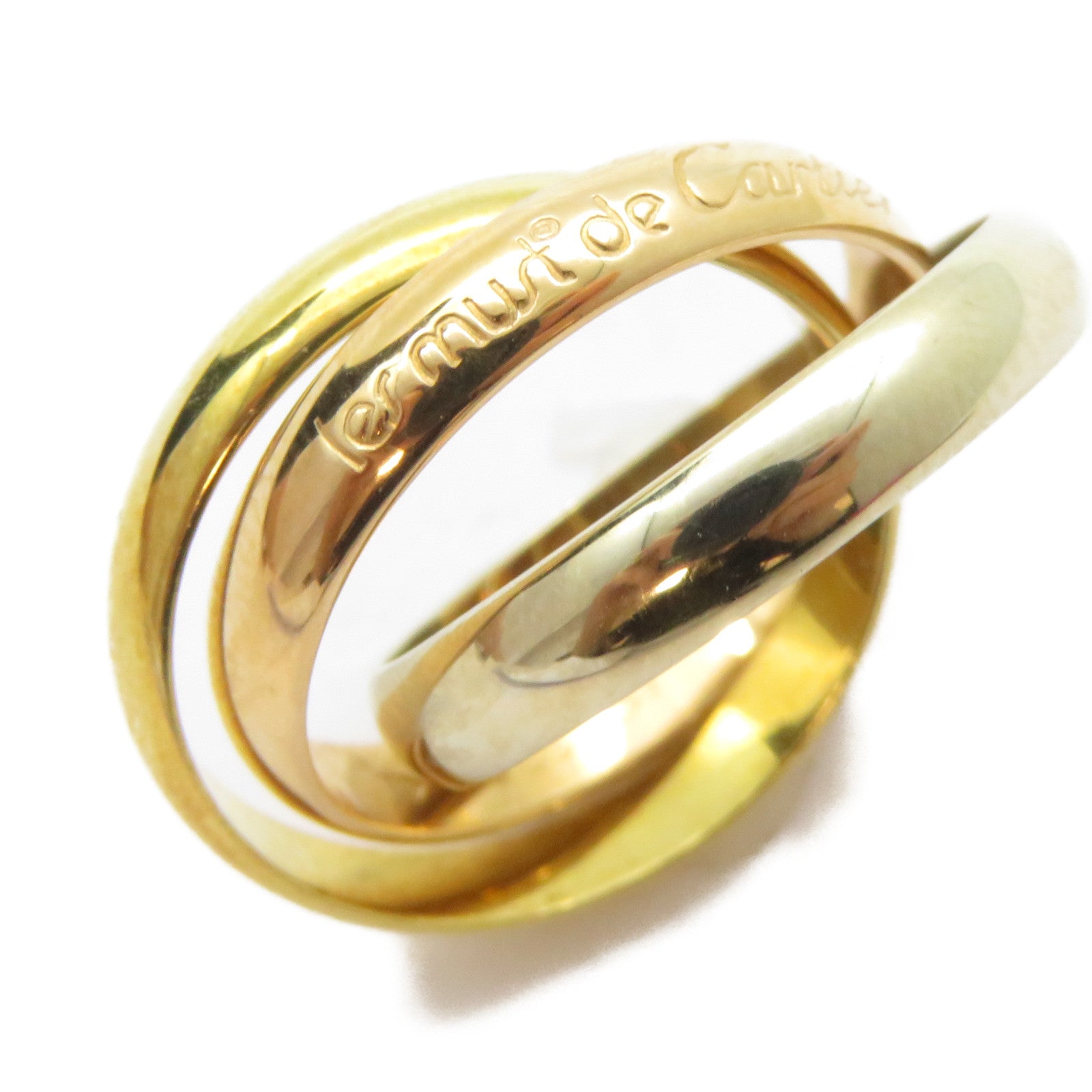 CARTIER 18K黃金/白金/玫瑰金Trinity Ring戒指US#5.75/Cartier#51