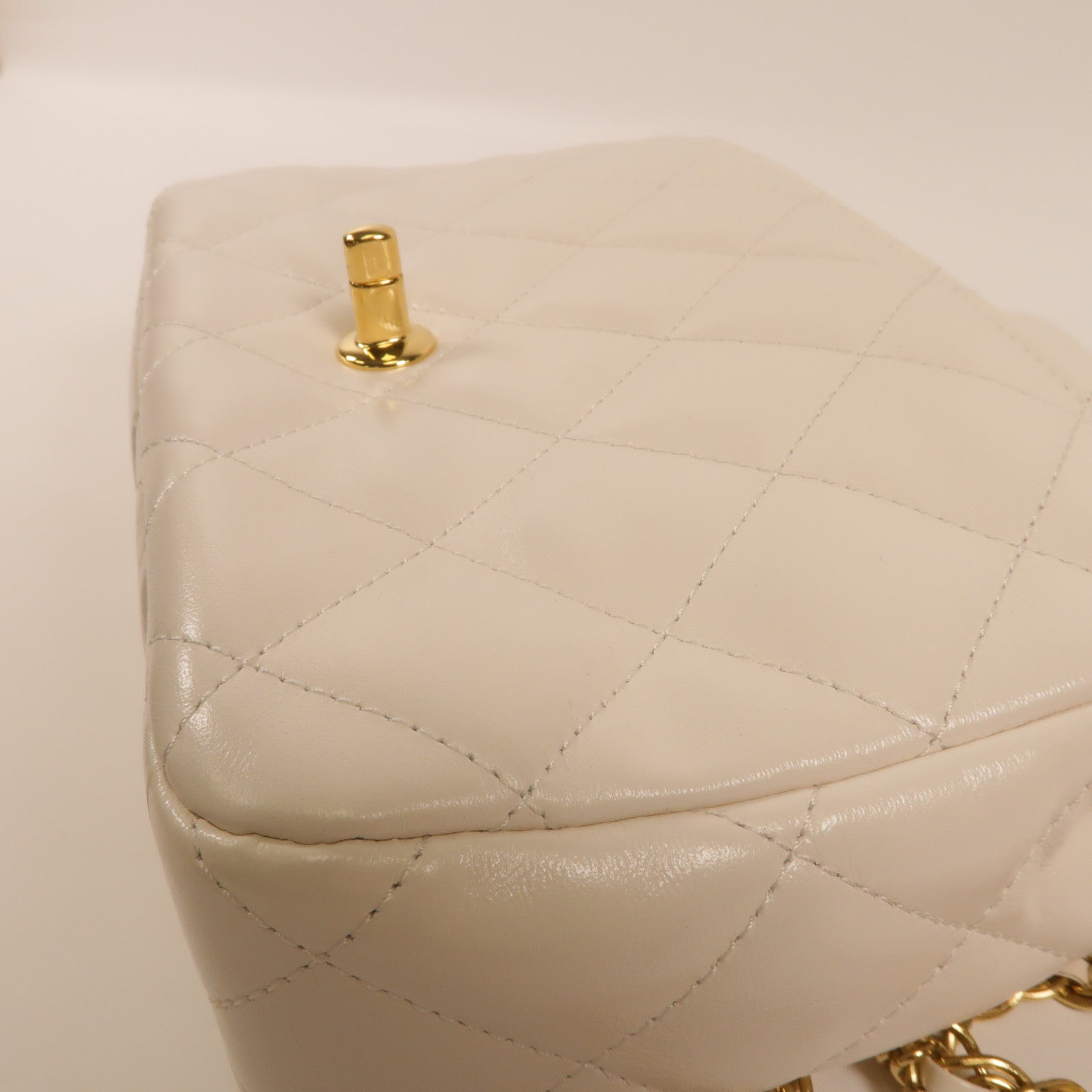 CHANEL 羊皮皮革Flap Bag金扣手挽肩背兩用袋