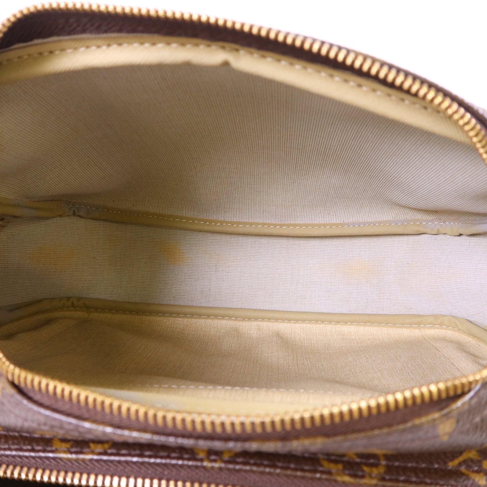 LOUIS VUITTON Monogram Reporter PM金扣肩背袋棕色