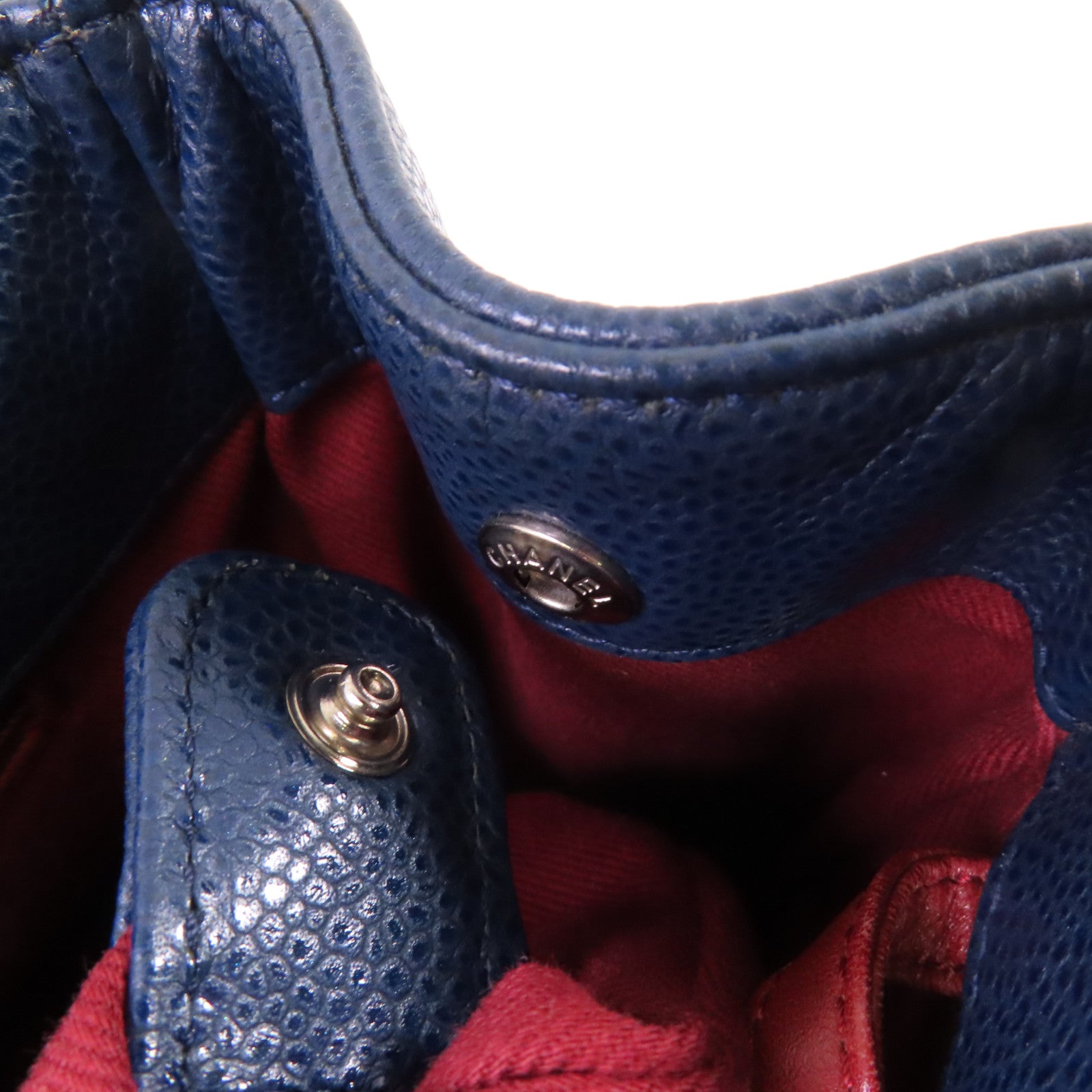 CHANEL 【激減優惠】菱格牛皮皮革Chain Shoulder Bag銀扣鏈帶肩背袋寶藍色