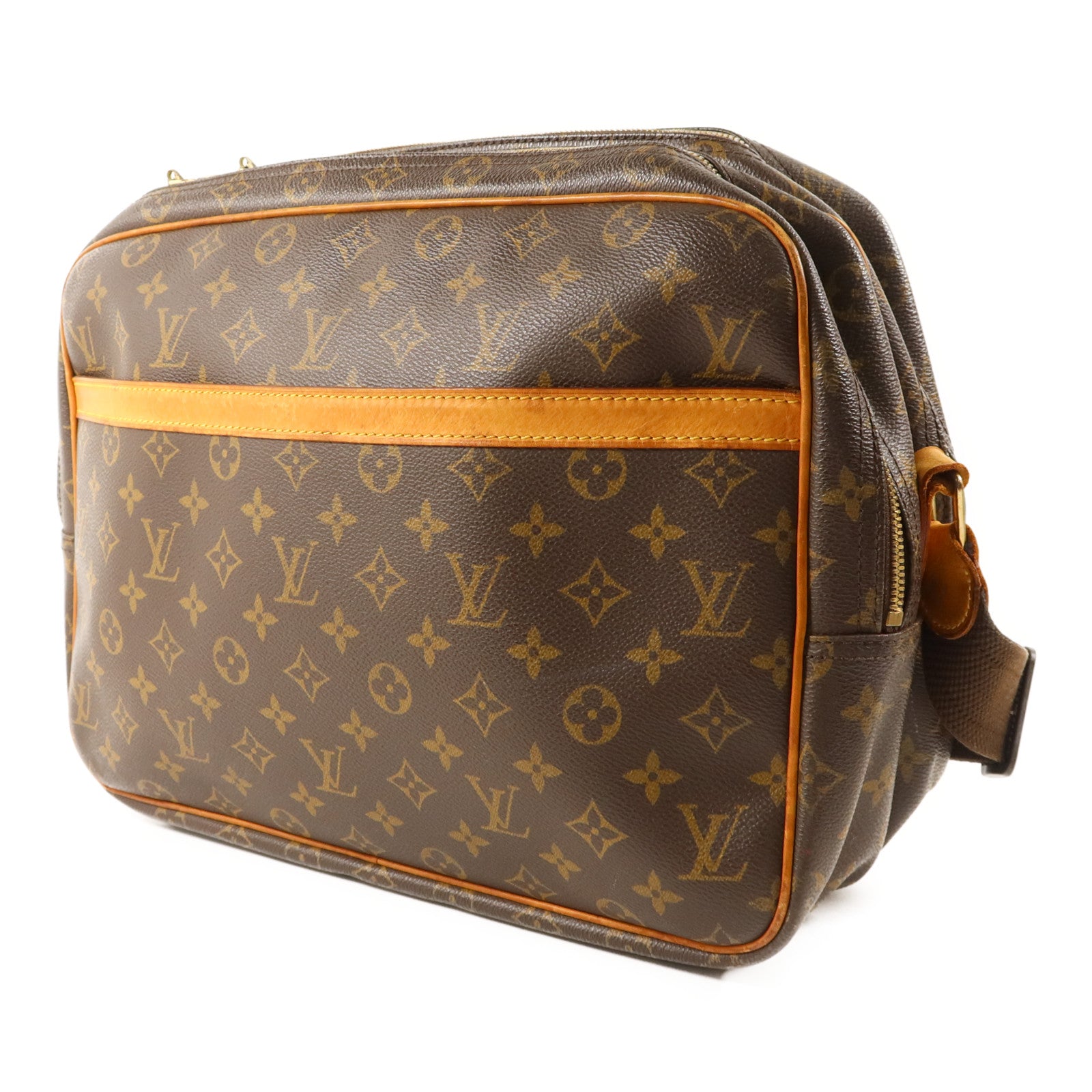 LOUIS VUITTON Monogram Reporter GM金扣肩背袋