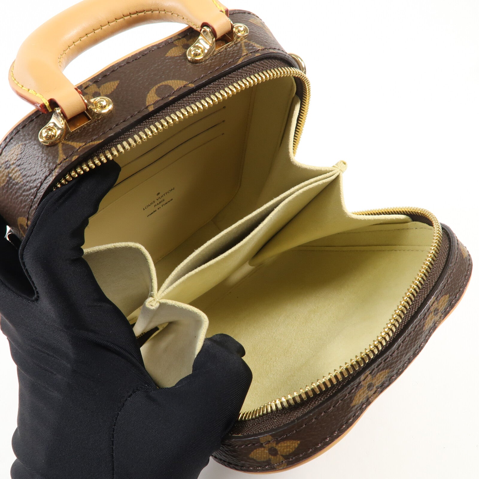 LOUIS VUITTON Monogram Valisette Vertical金扣手挽肩背兩用袋棕色