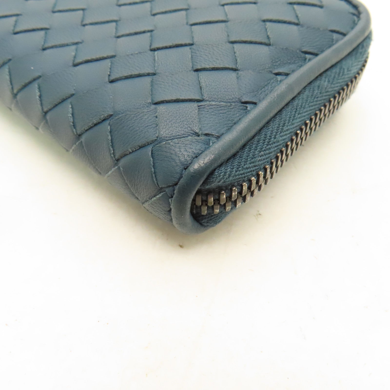 BOTTEGA VENETA 【激減優惠】織紋皮革Coin Case零錢包藍色