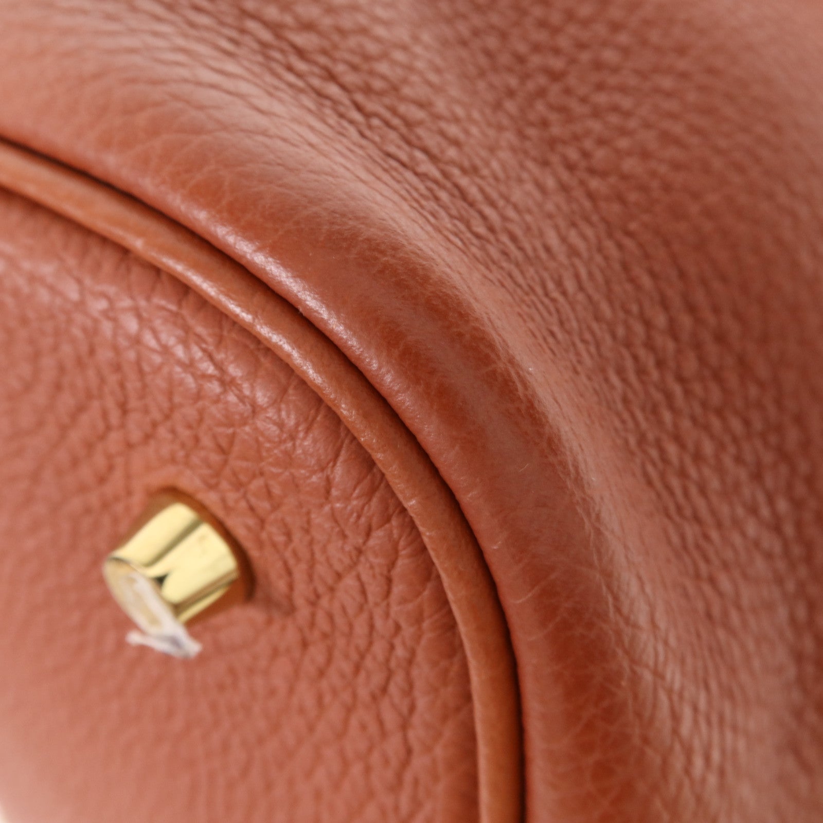 HERMES Clemence皮革Picotin MM金扣手挽袋Cuivre