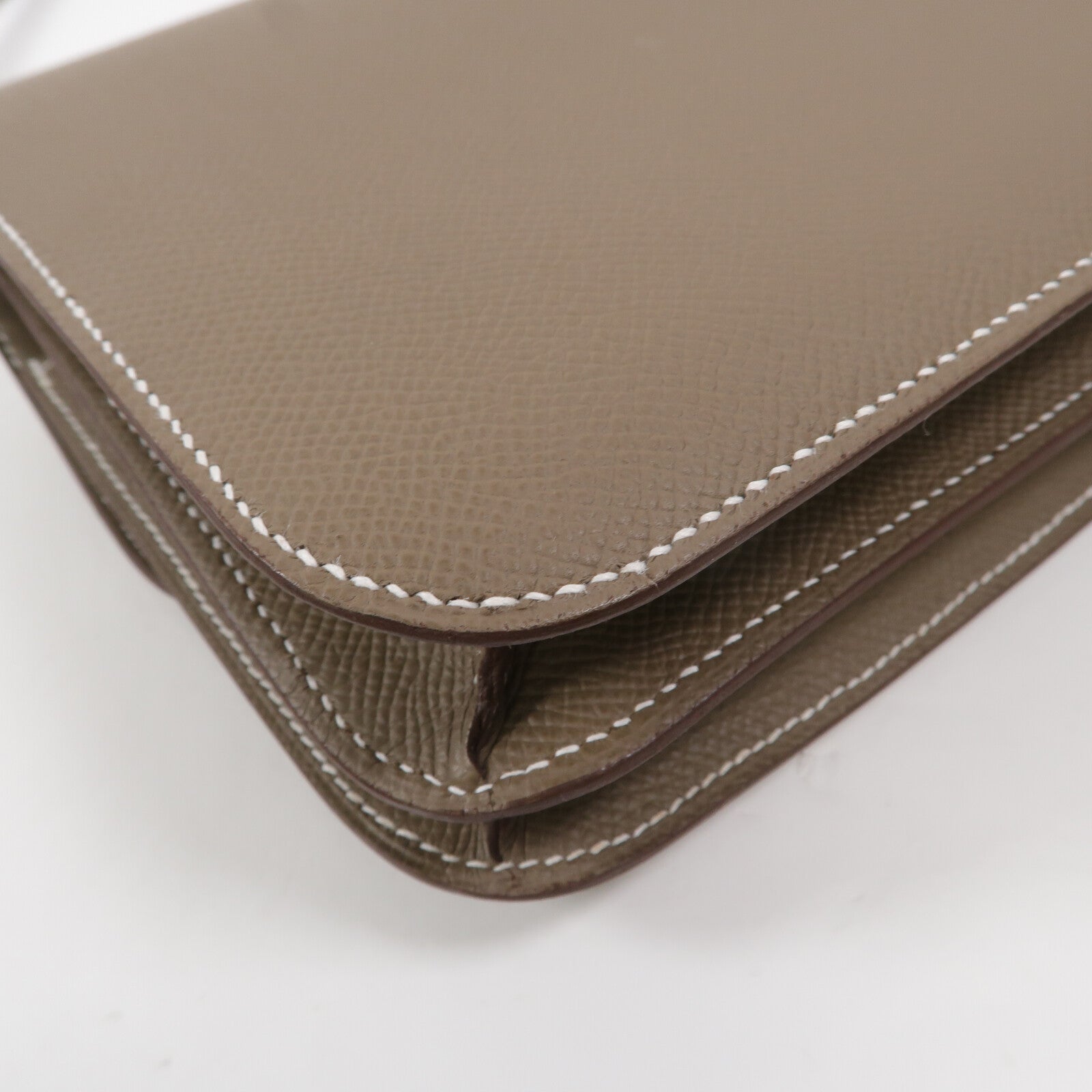 HERMES Epsom皮革Constance Mini肩背袋Etoupe