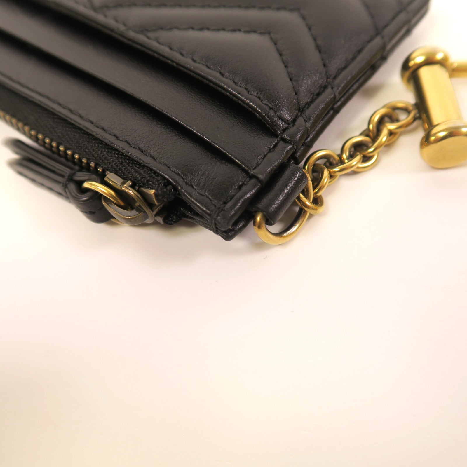 GUCCI 【激減優惠】牛皮皮革Card Case金扣卡片套黑色