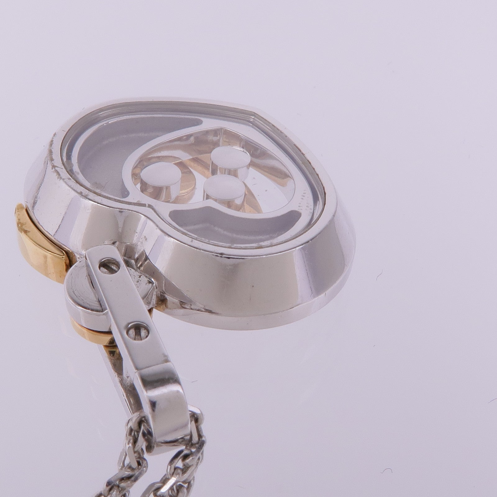 Chopard 18K玫瑰金/白金Happy Diamonds Necklace鑽石項鍊