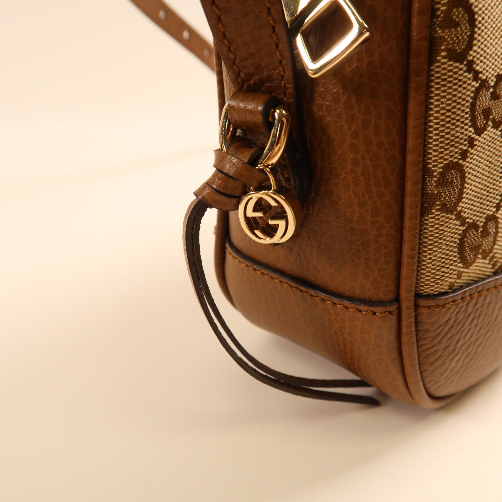 GUCCI GG GHW Shoulder Bag Canvas 449413 Brown