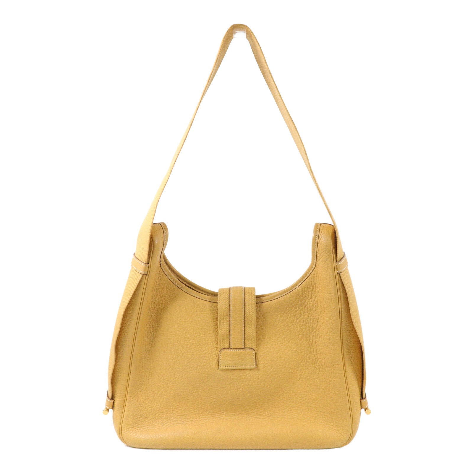 HERMES Clemence皮革Tsako肩背袋Jaune