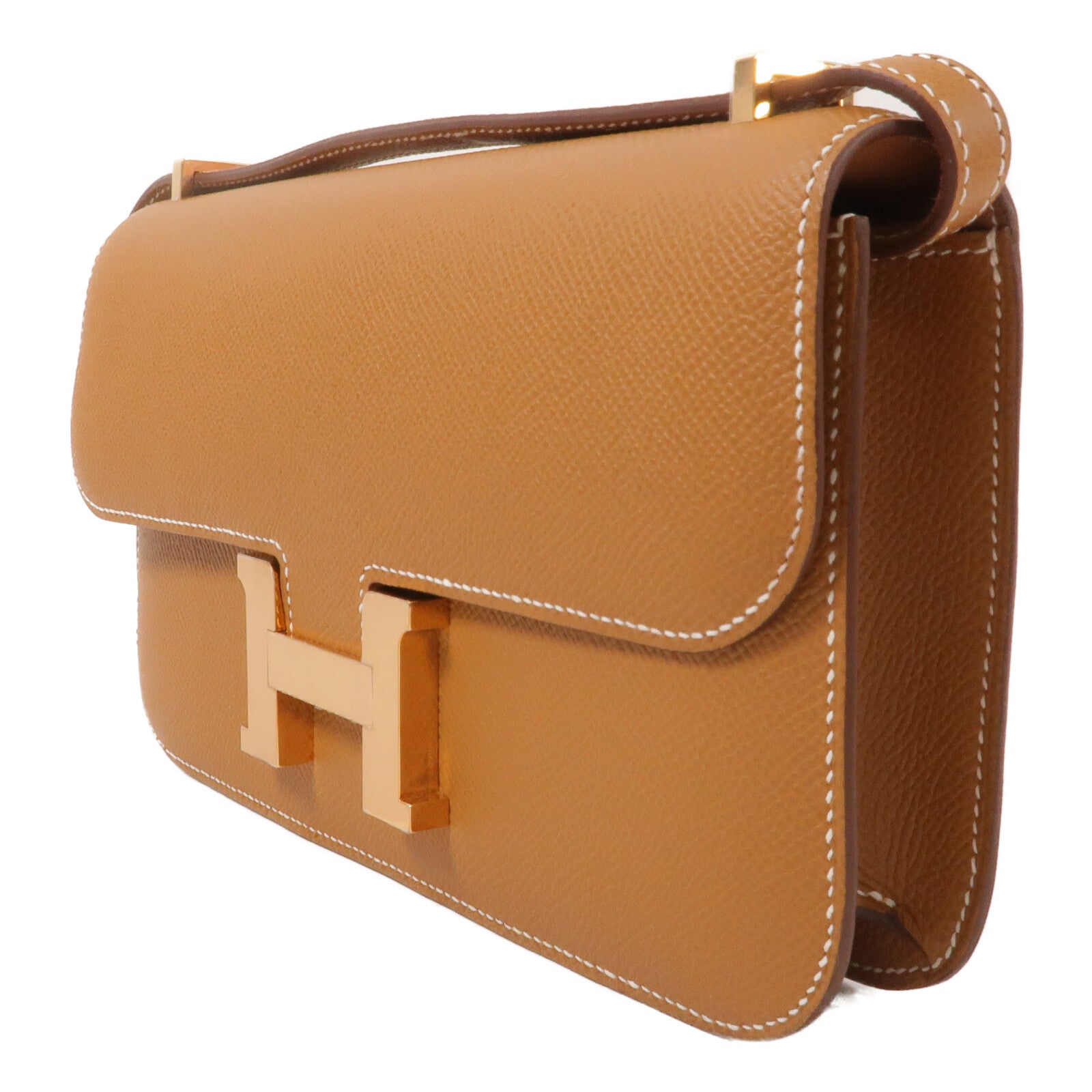 HERMES Epsom皮革Constance Elan肩背袋Gold