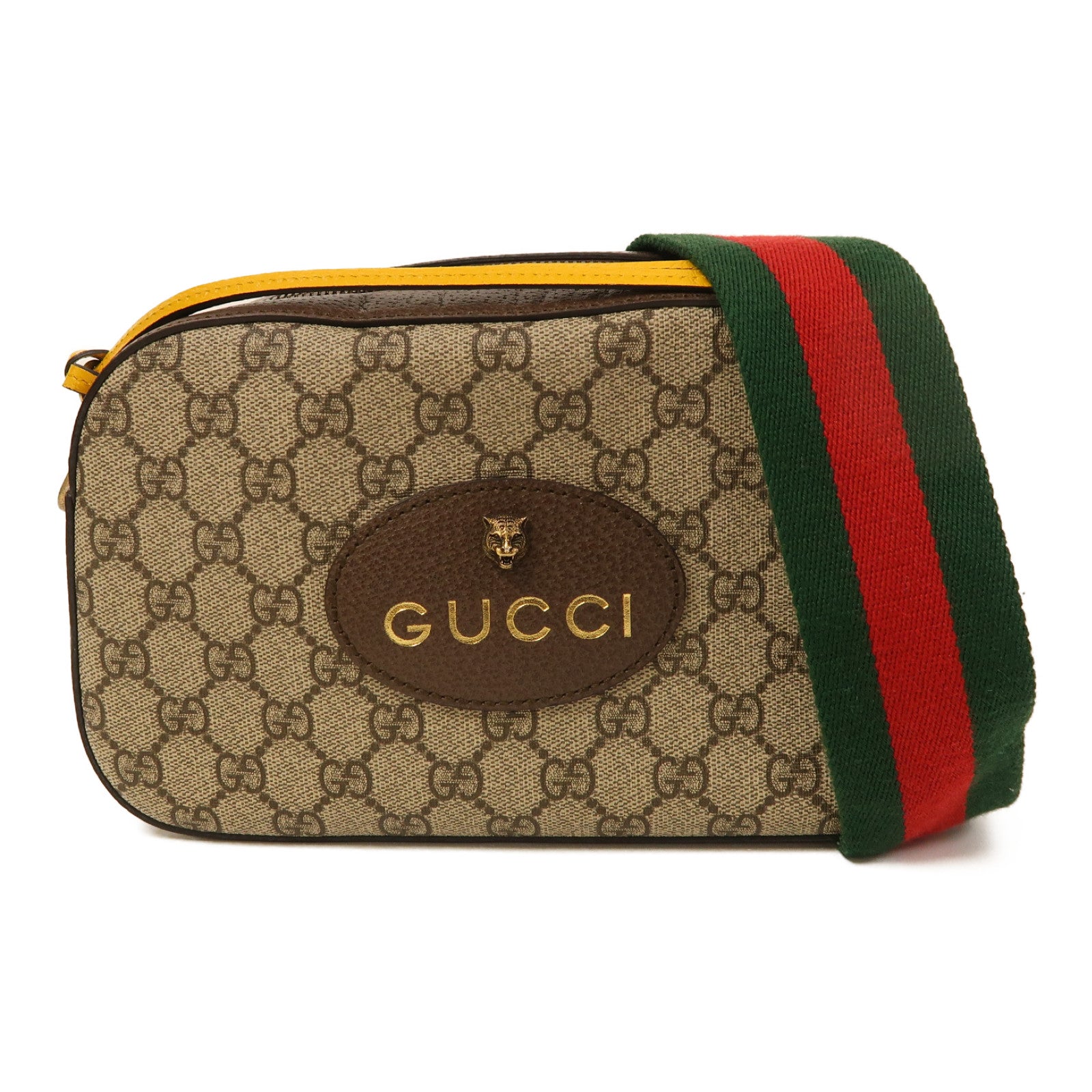 GUCCI 塗層帆布Neo Vintage GG Supreme金扣肩背袋啡色