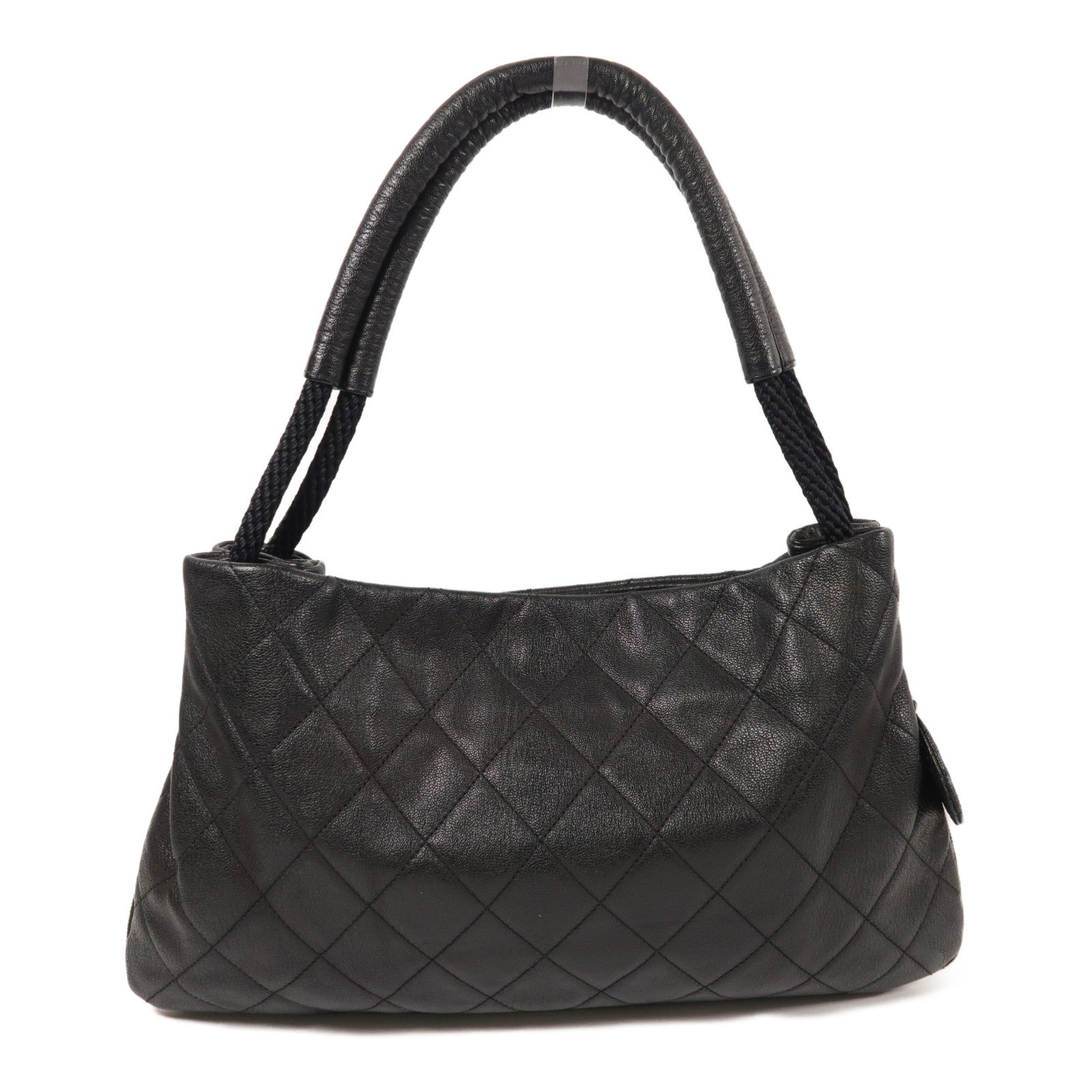 CHANEL 牛皮皮革Shoulder Bag銀扣肩背袋