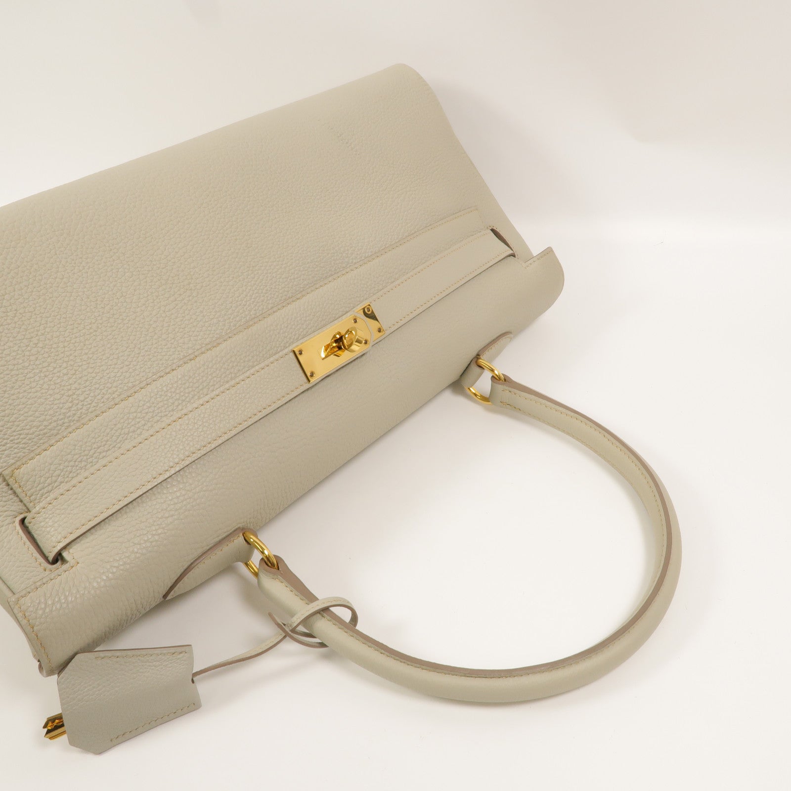 HERMES Togo皮革Shoulder Kelly肩背袋Gris Perle