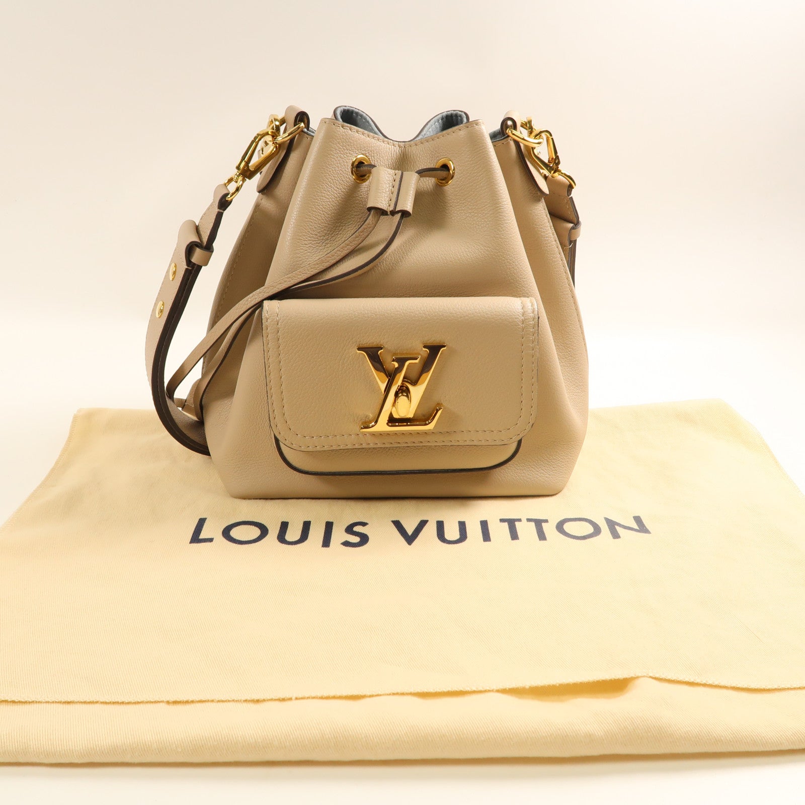 LOUIS VUITTON 牛皮皮革Lockme金扣手挽肩背兩用袋