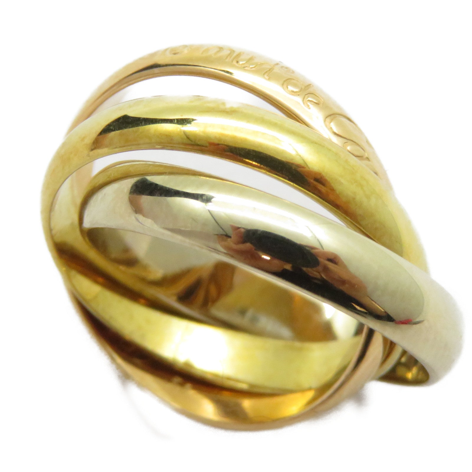 CARTIER 18K黃金/白金/玫瑰金Trinity Ring戒指US#5.75/Cartier#51