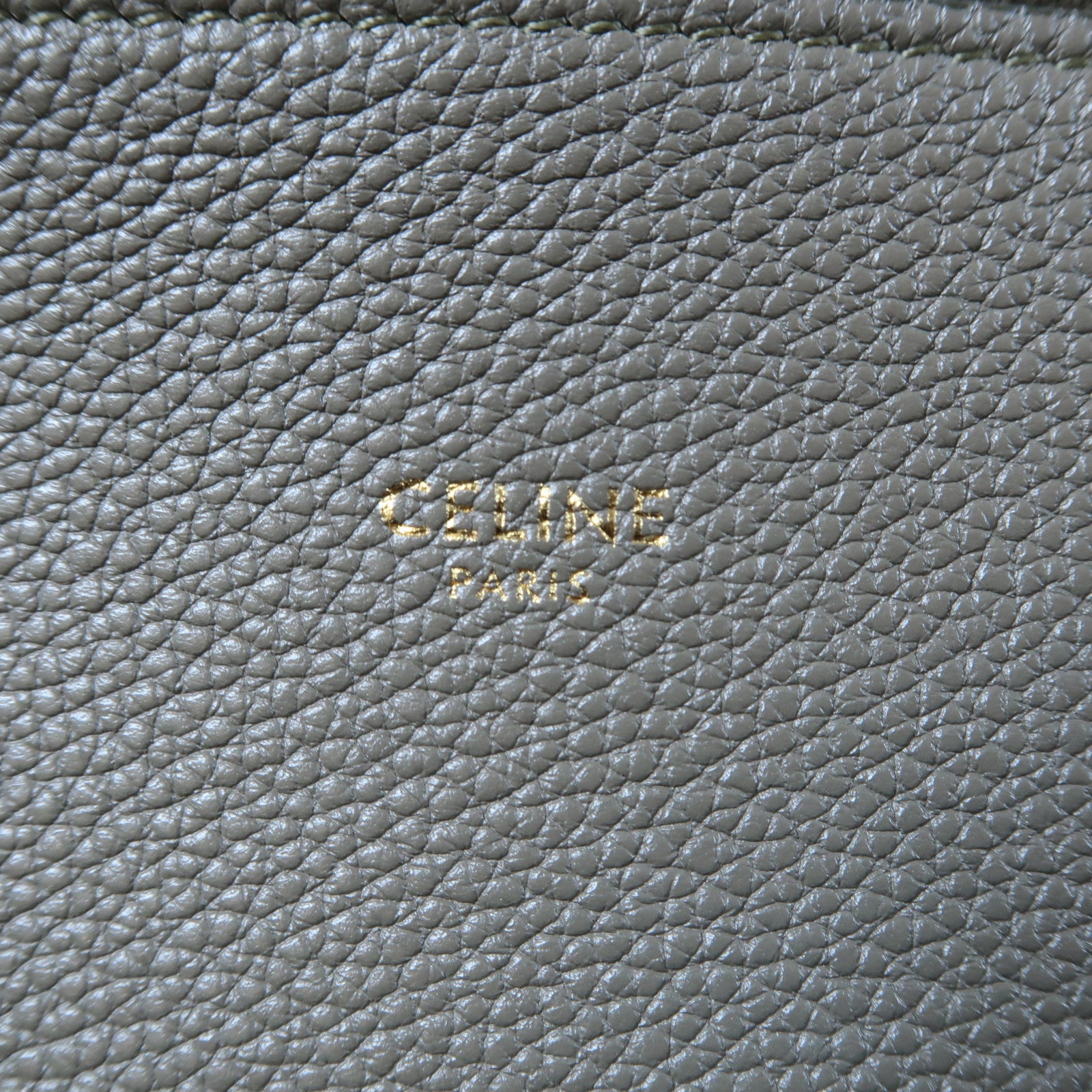 CELINE 牛皮皮革Small Cabas Phantom金扣手挽袋灰色