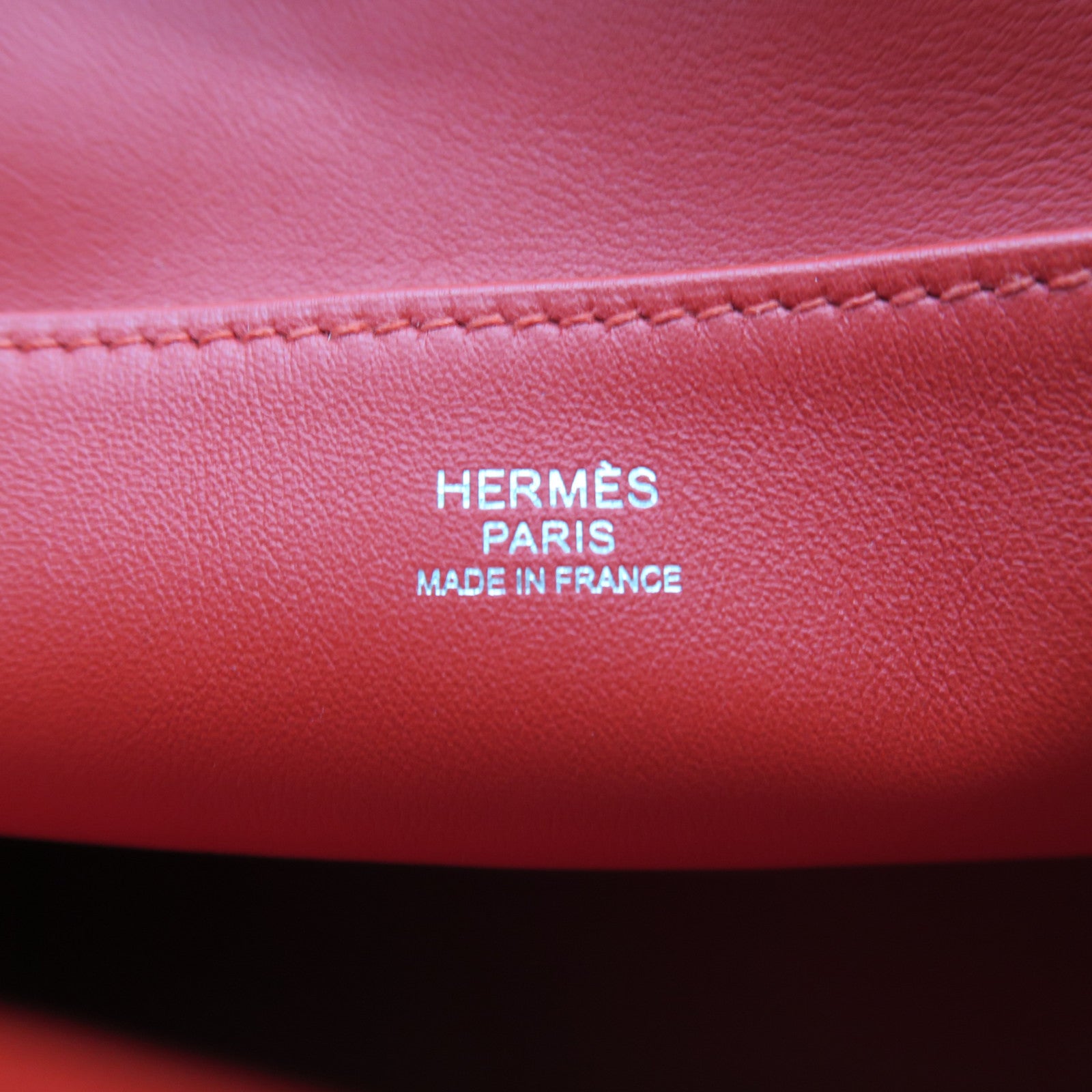 HERMES 【激減優惠】Swift皮革Sac Licol 17銀扣肩背袋紅色