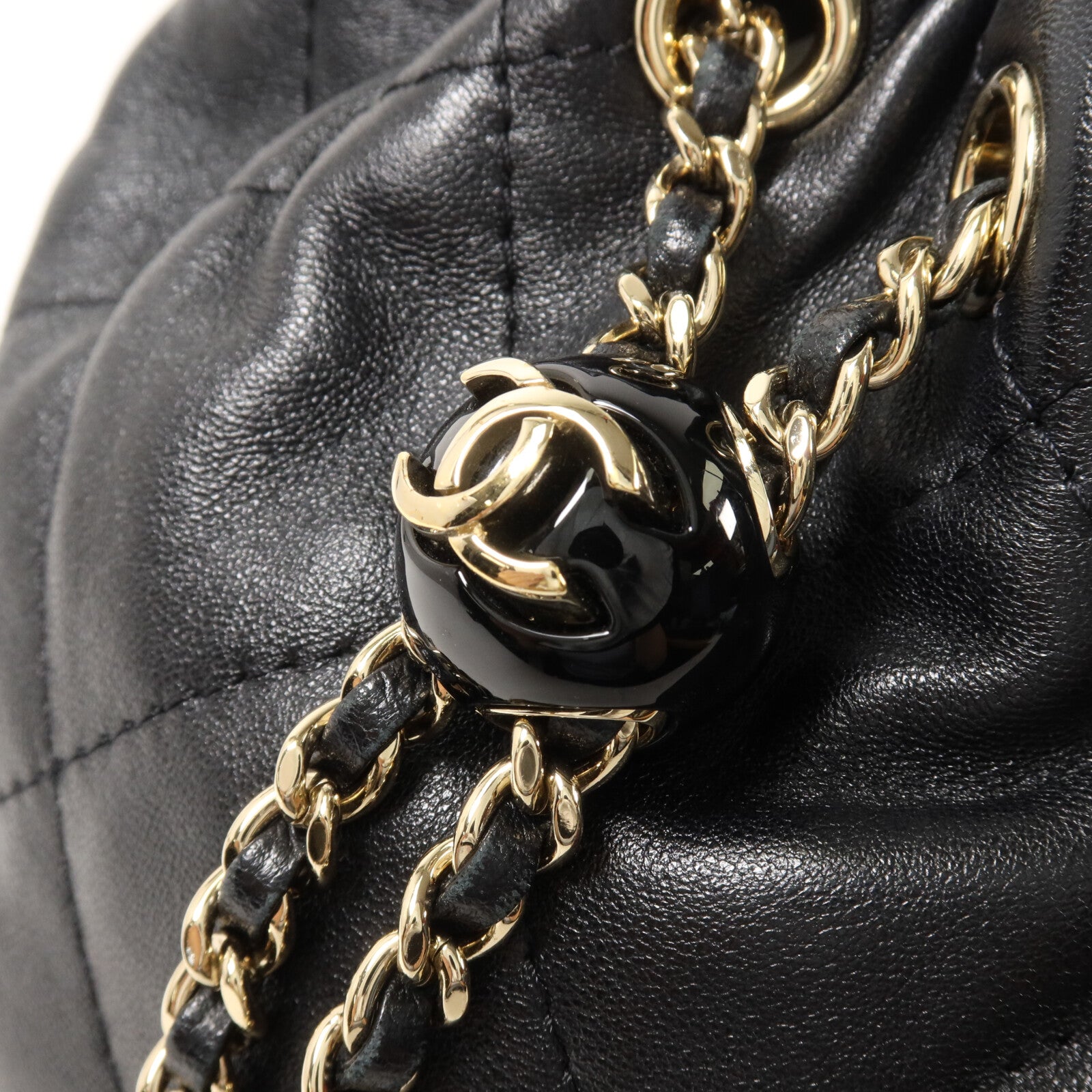 CHANEL 羊皮皮革Bucket Backpack鏈帶背包