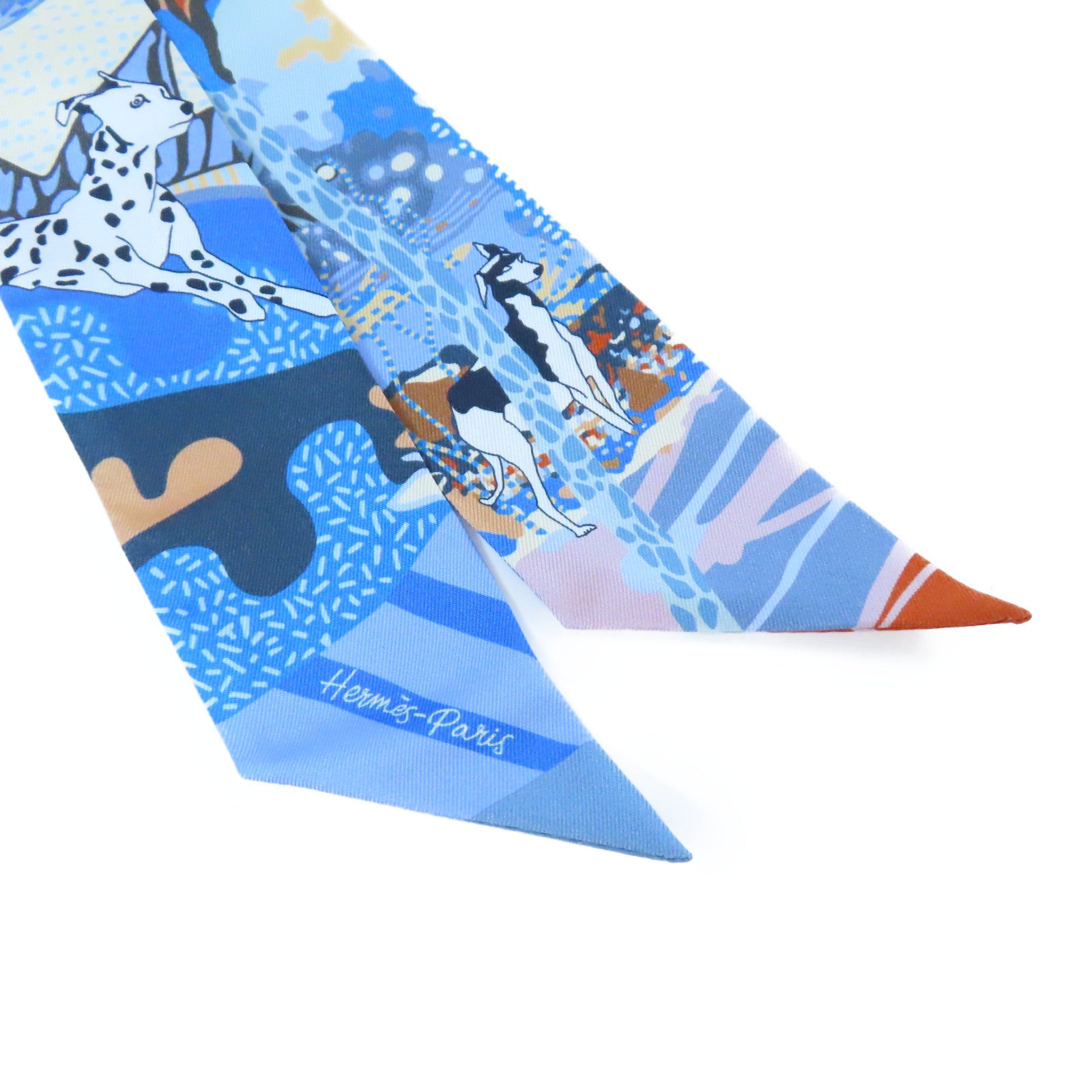 HERMES 【激減優惠】絲質Twilly Scarf絲巾淺藍色