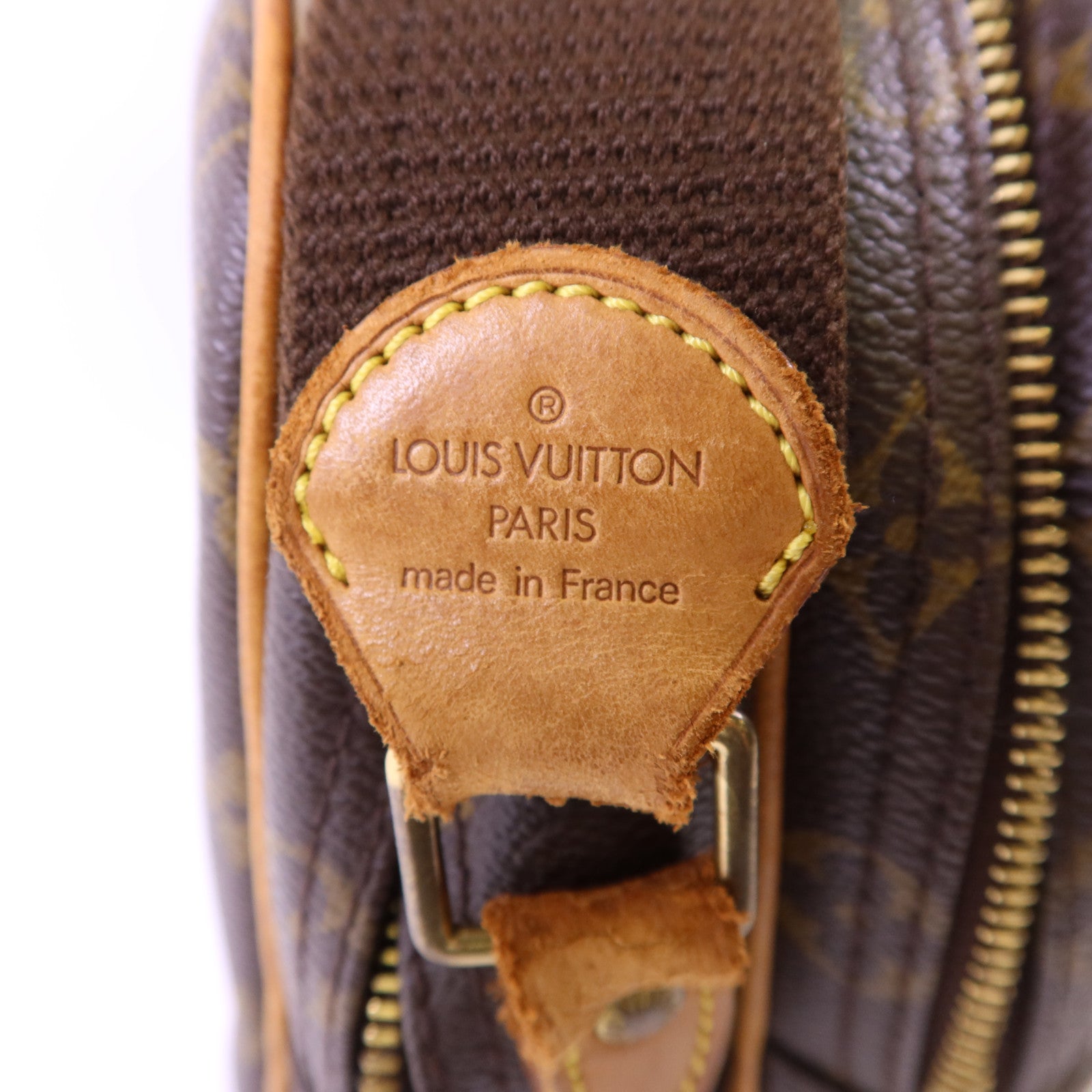 LOUIS VUITTON Monogram Reporter PM金扣肩背袋棕色