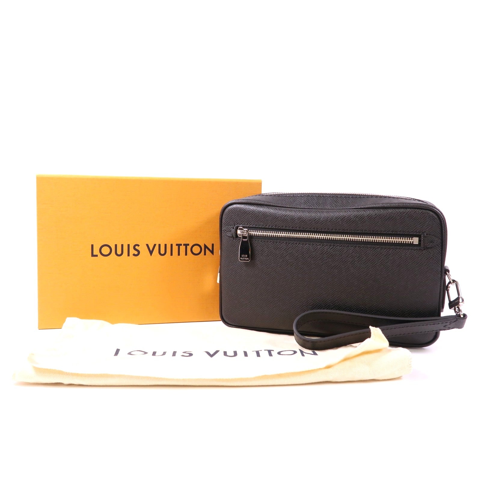 LOUIS VUITTON Taiga Kasai Clutch銀扣手拿包