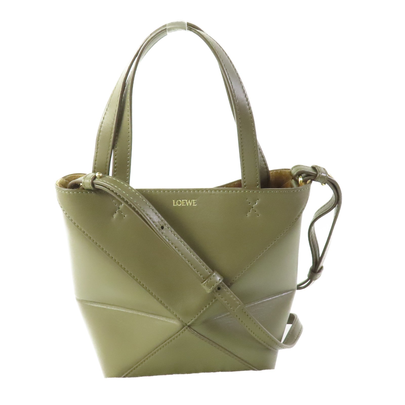 LOEWE 牛皮皮革MiniPuzzle Fold手挽肩背兩用袋