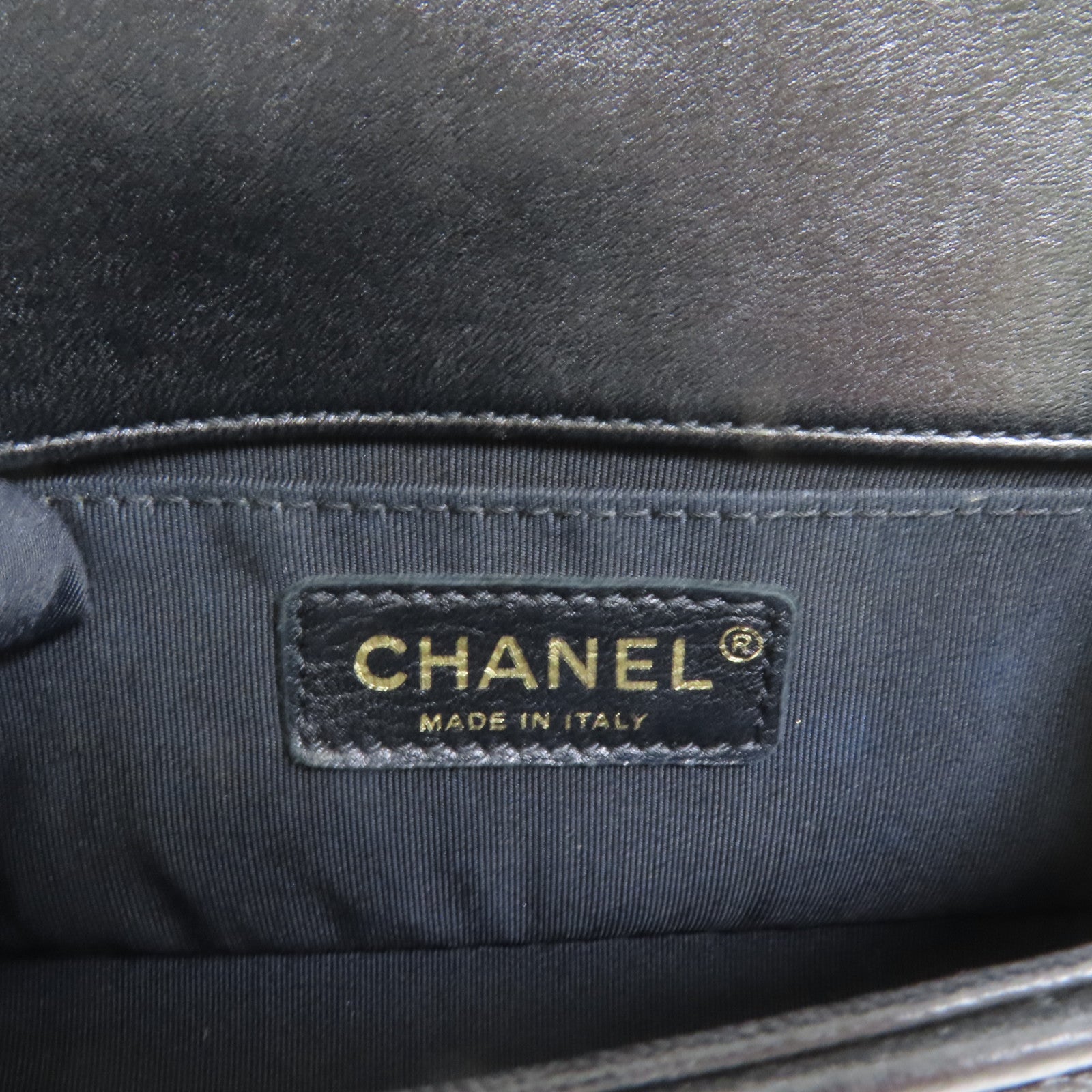 CHANEL 羊皮皮革Boy 20金扣鏈帶肩背袋