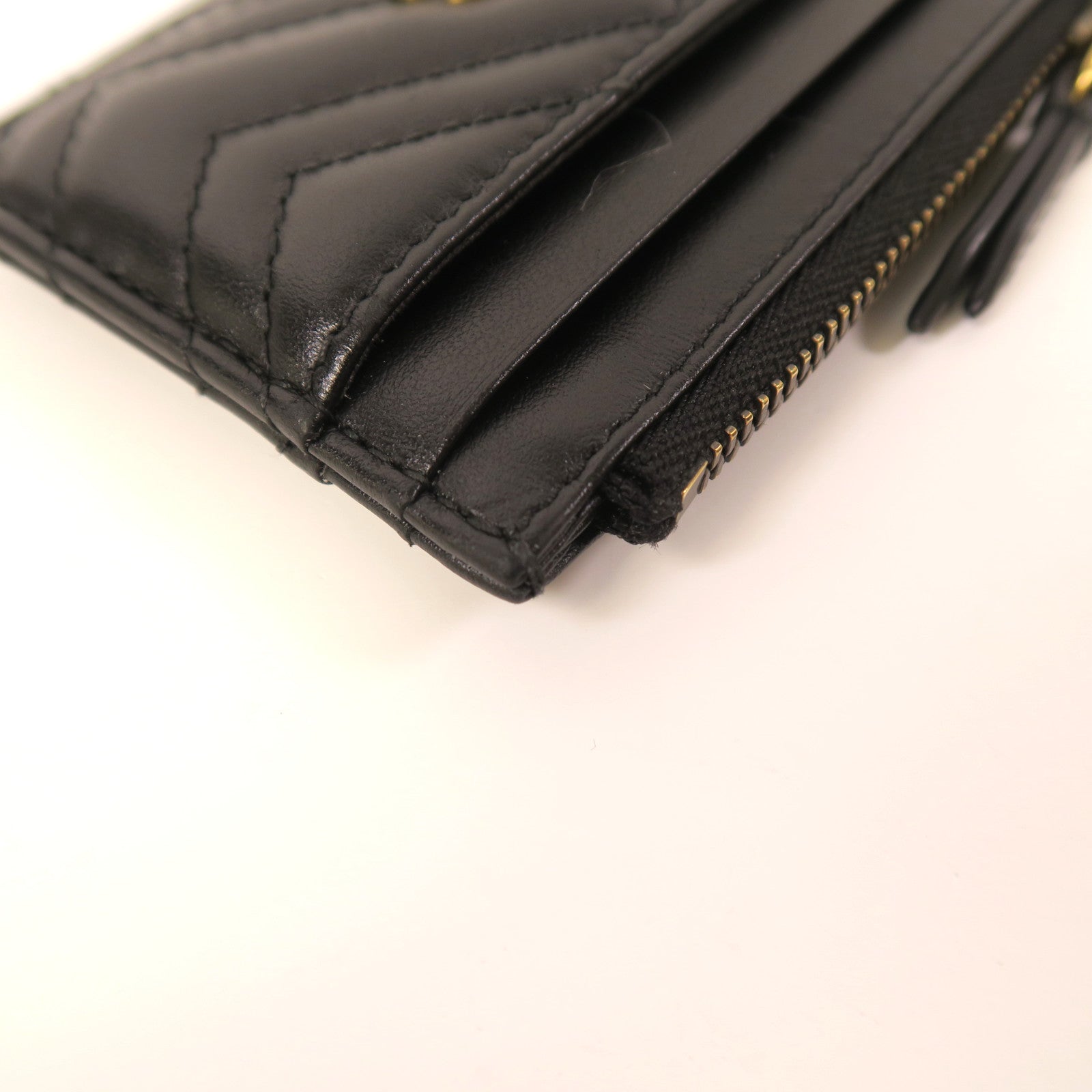 GUCCI 【激減優惠】牛皮皮革Card Case金扣卡片套黑色