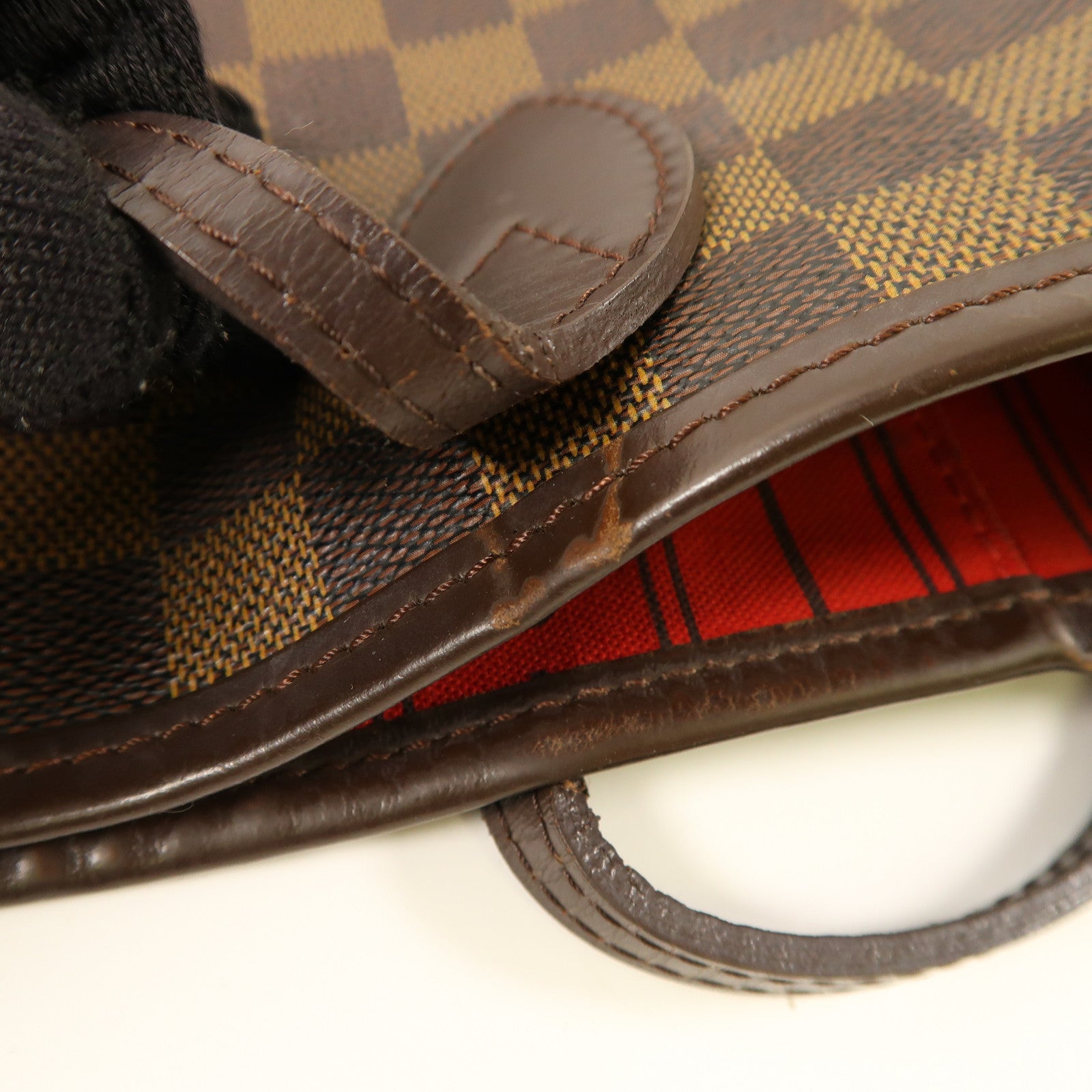 LOUIS VUITTON 【激減優惠】Damier Neverfull MM金扣手挽袋棕色