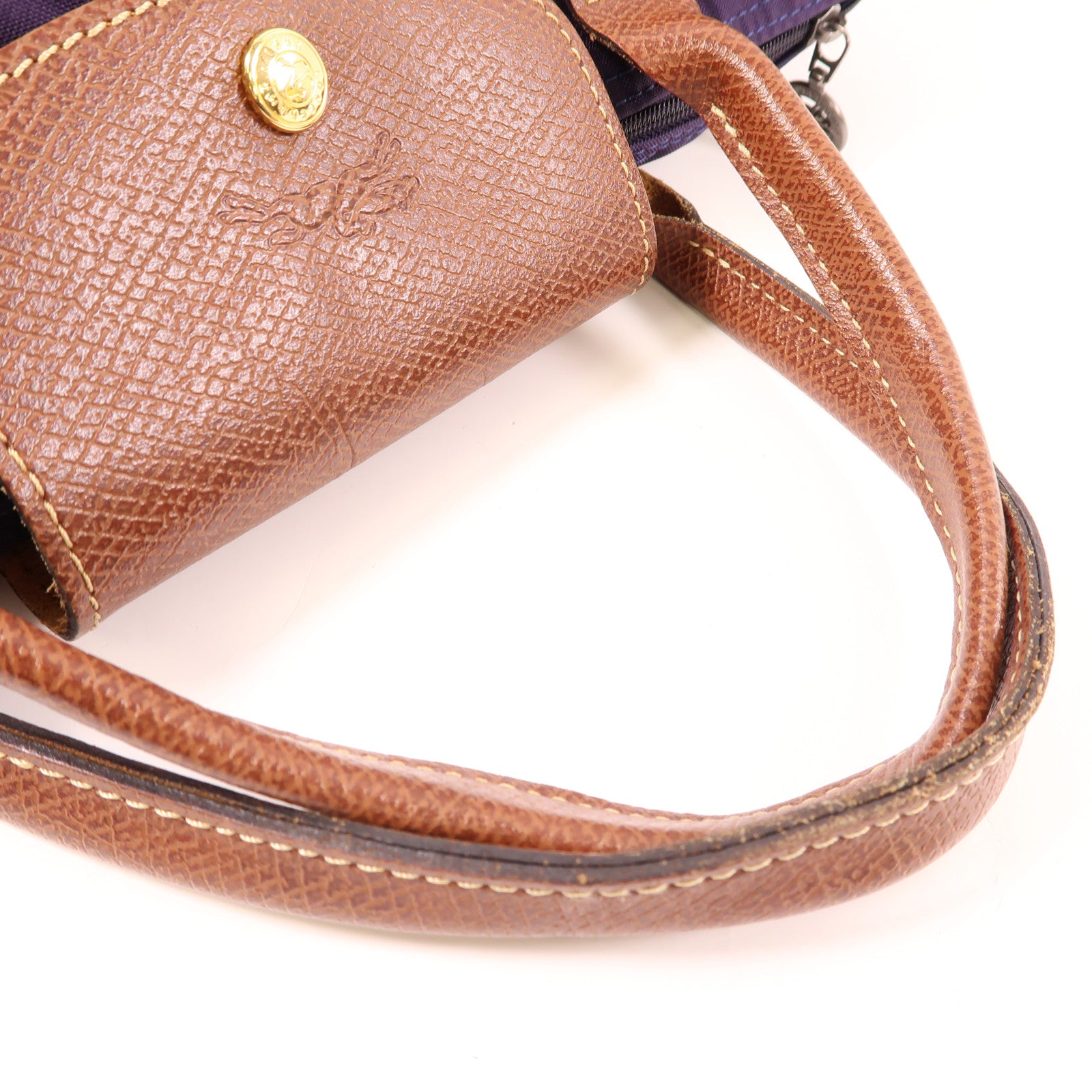 Longchamp 尼龍Handbag金扣手挽袋紫色