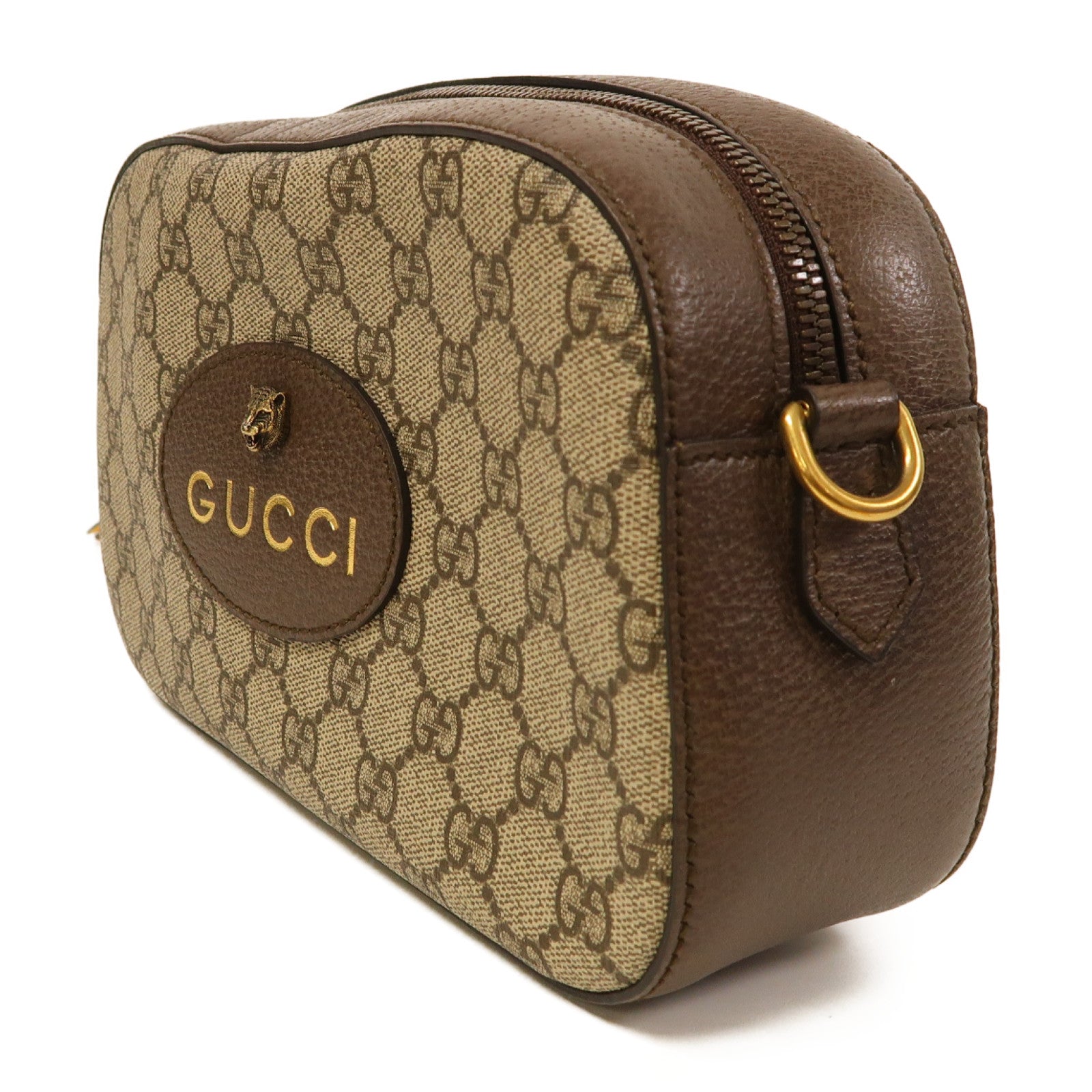 GUCCI 塗層帆布Neo Vintage GG Supreme金扣肩背袋啡色