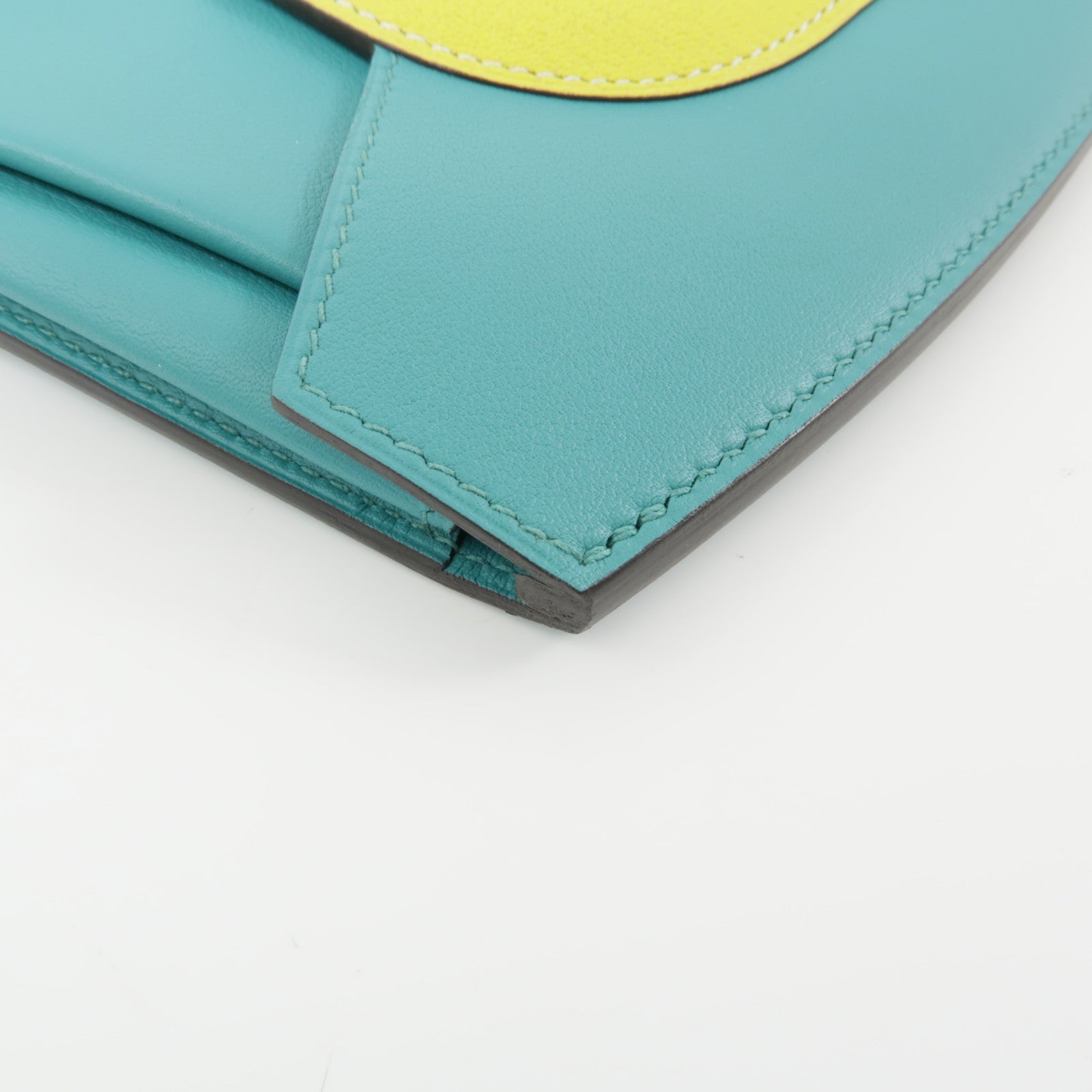 HERMES PHW Tutti Frutti Wallet Pouch Veau Swift Leather Green Yellow